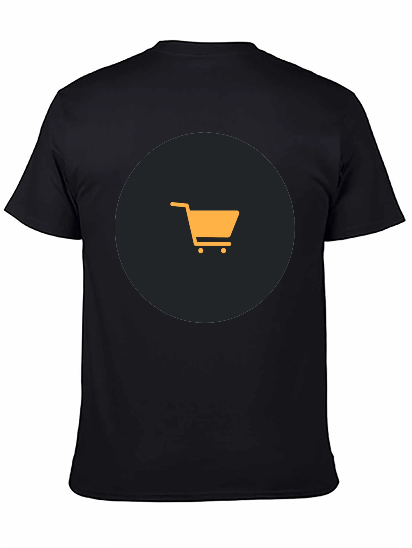 Black T-Shirt with Shopping Cart Graphic - 4