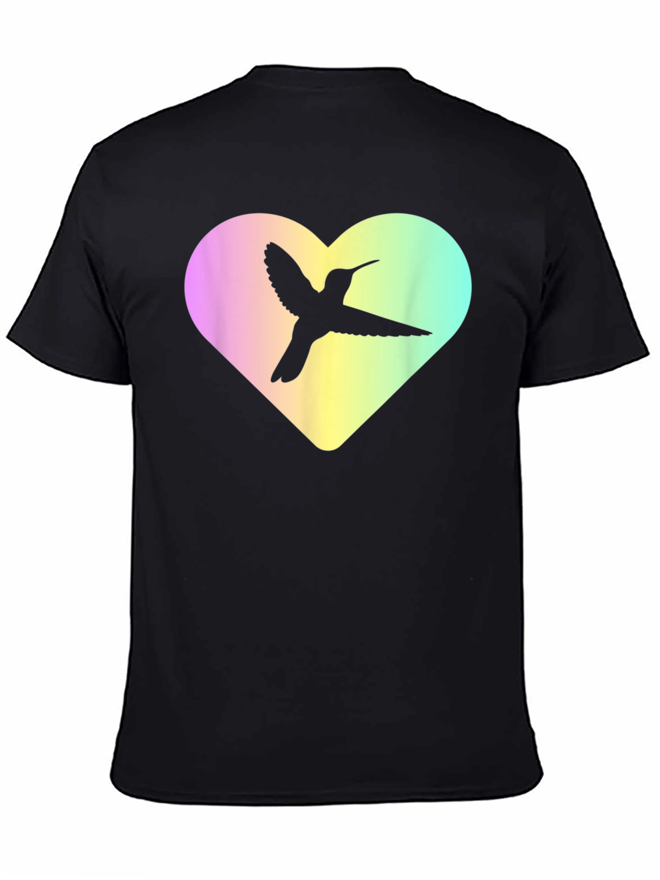 Black Hummingbird Heart Graphic Tee - Unisex view 4
