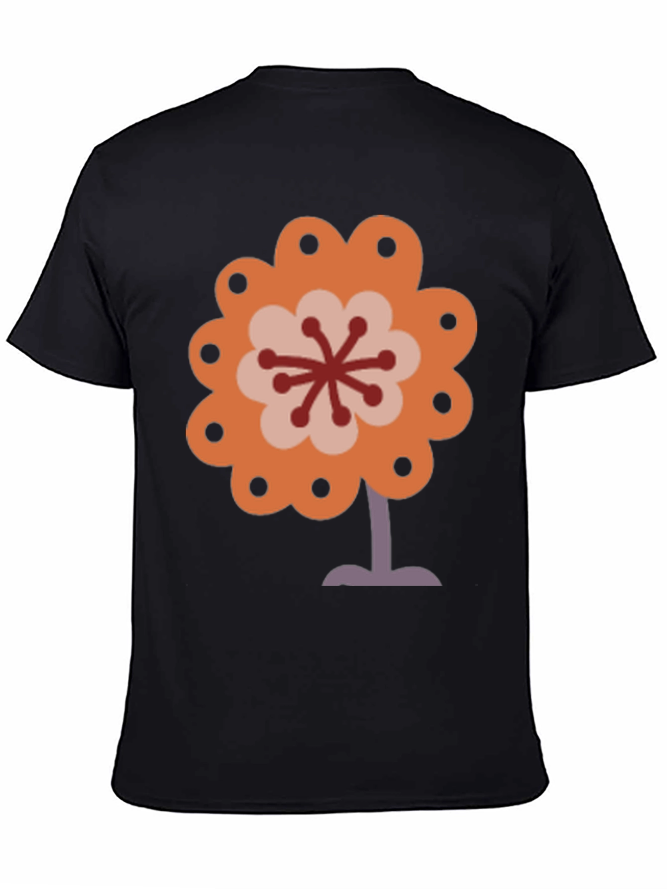 Black Retro Flower Power Graphic Tee - Black view 4
