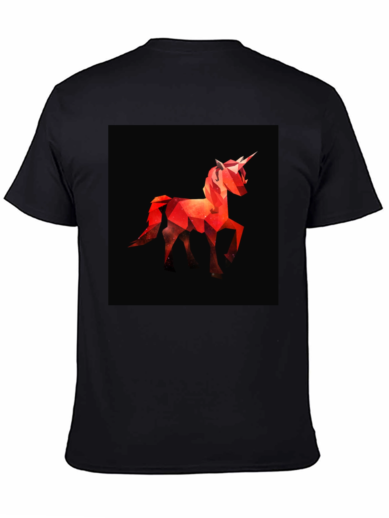 Black Geometric Unicorn Graphic Tee - Modern Style view 4