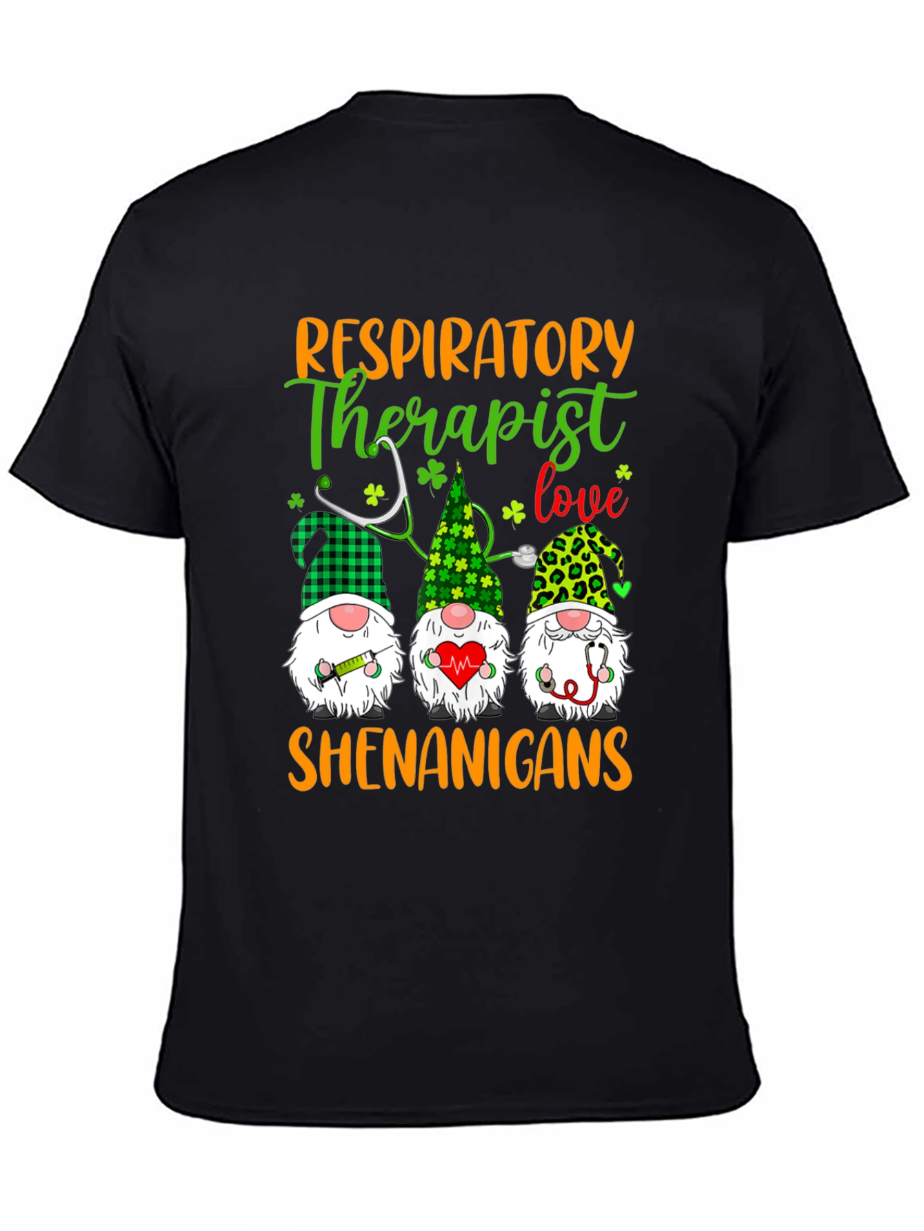 Black Respiratory Therapist Shenanigans T-Shirt view 4