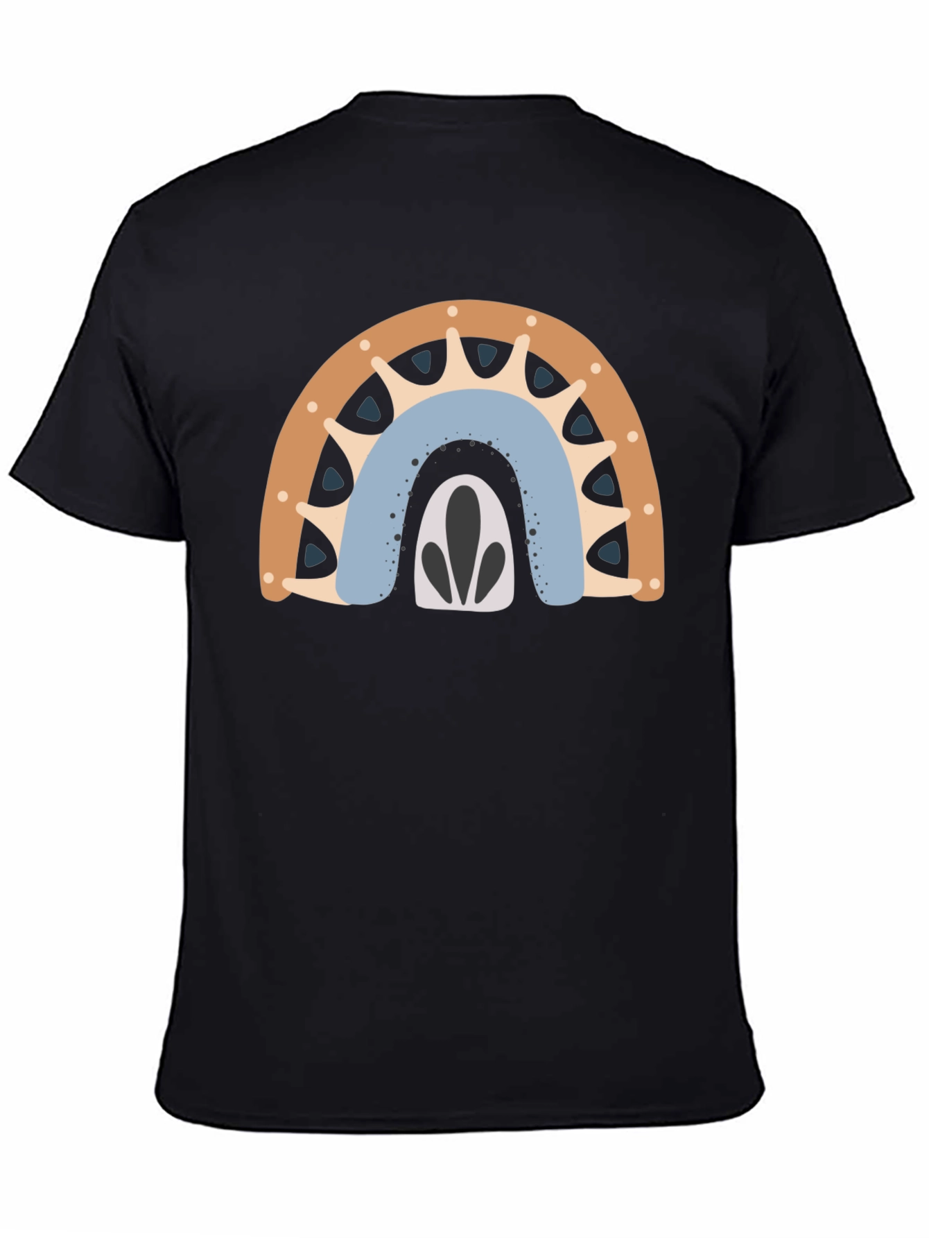 Black Boho Rainbow Graphic Tee - Men's Black T-Shirt view 4