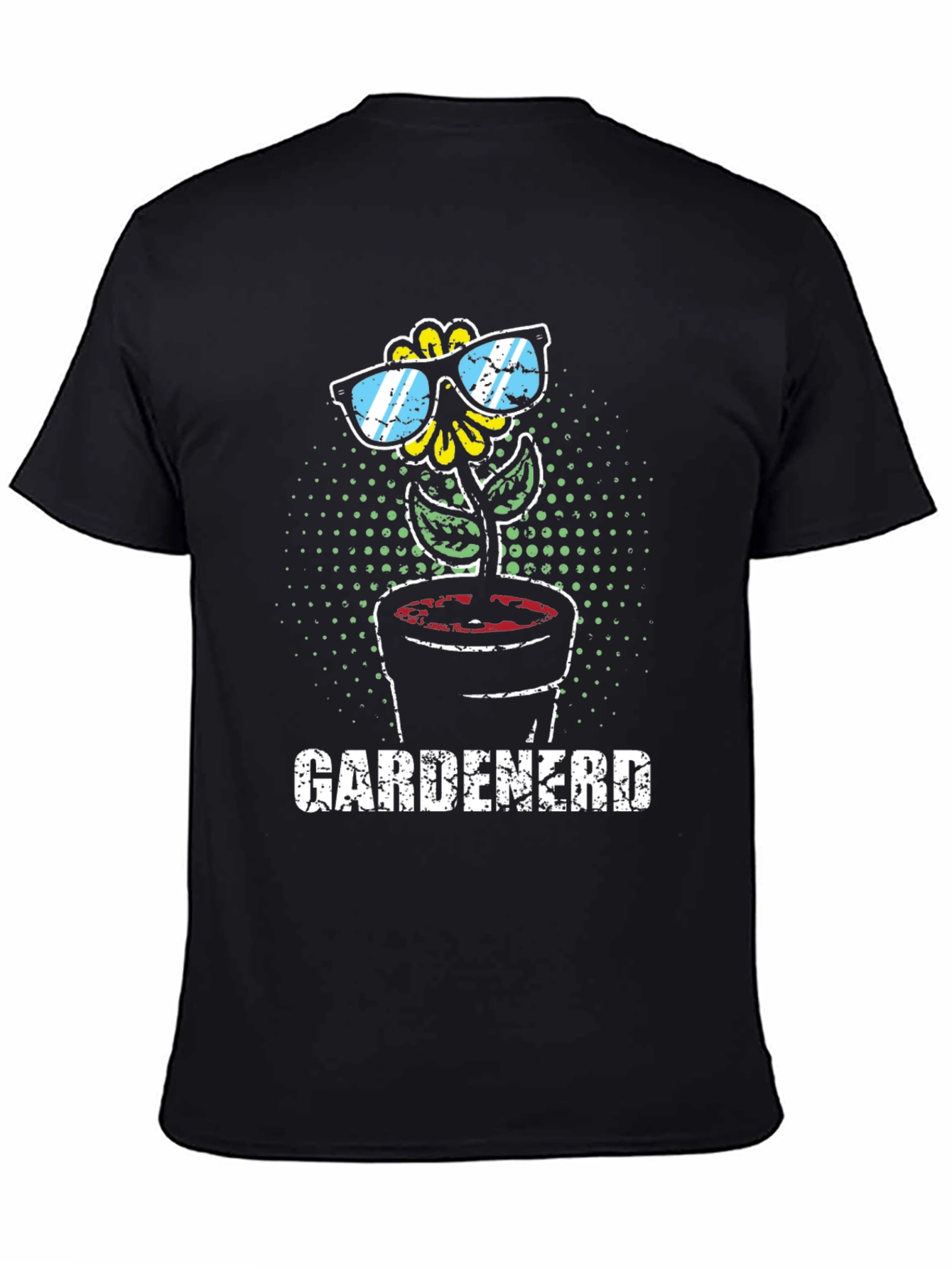 Black Gardenerd T-Shirt - Sunflower Sunglasses Novelty Tee view 4