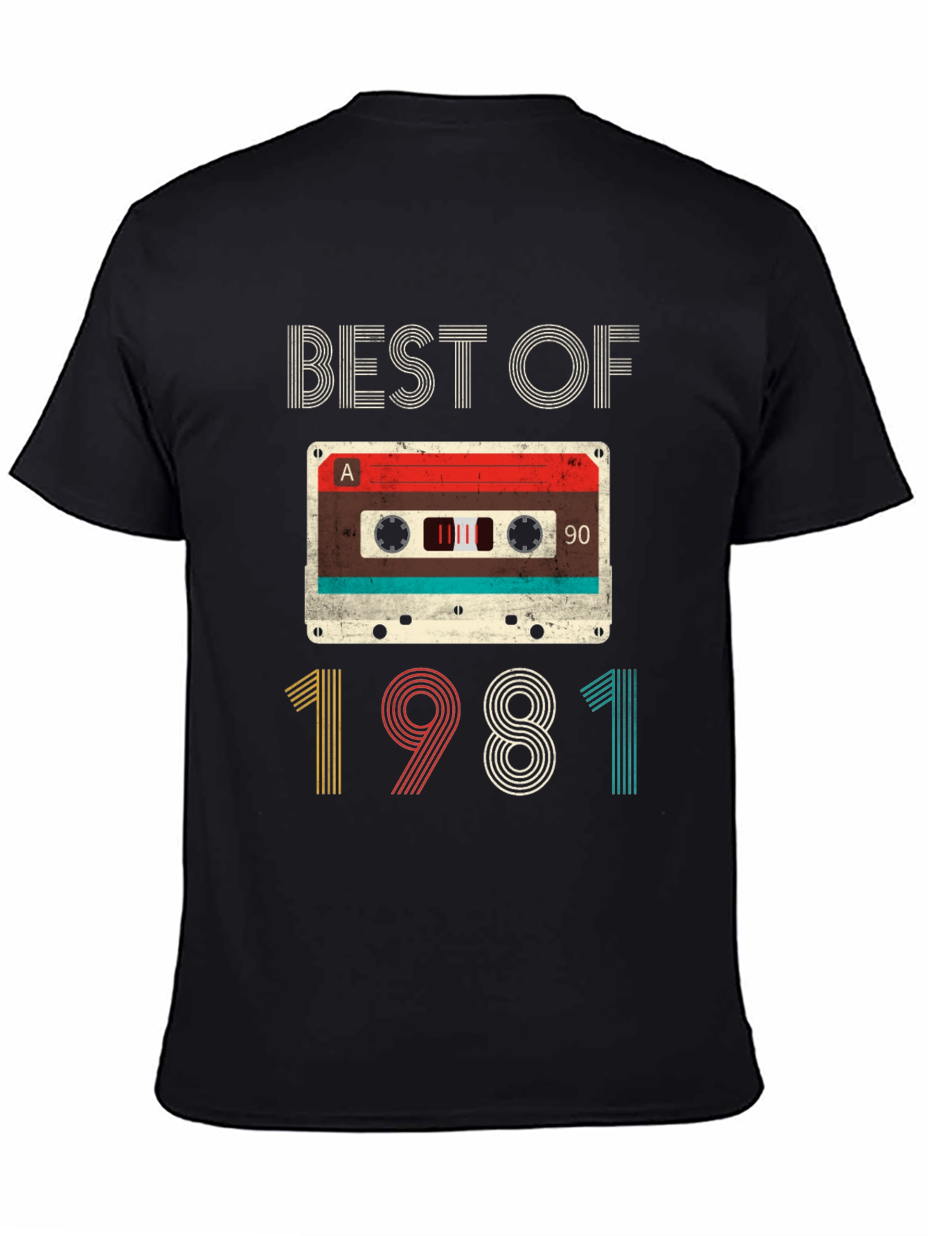 Black Best of 1981 Vintage Cassette T-Shirt view 4
