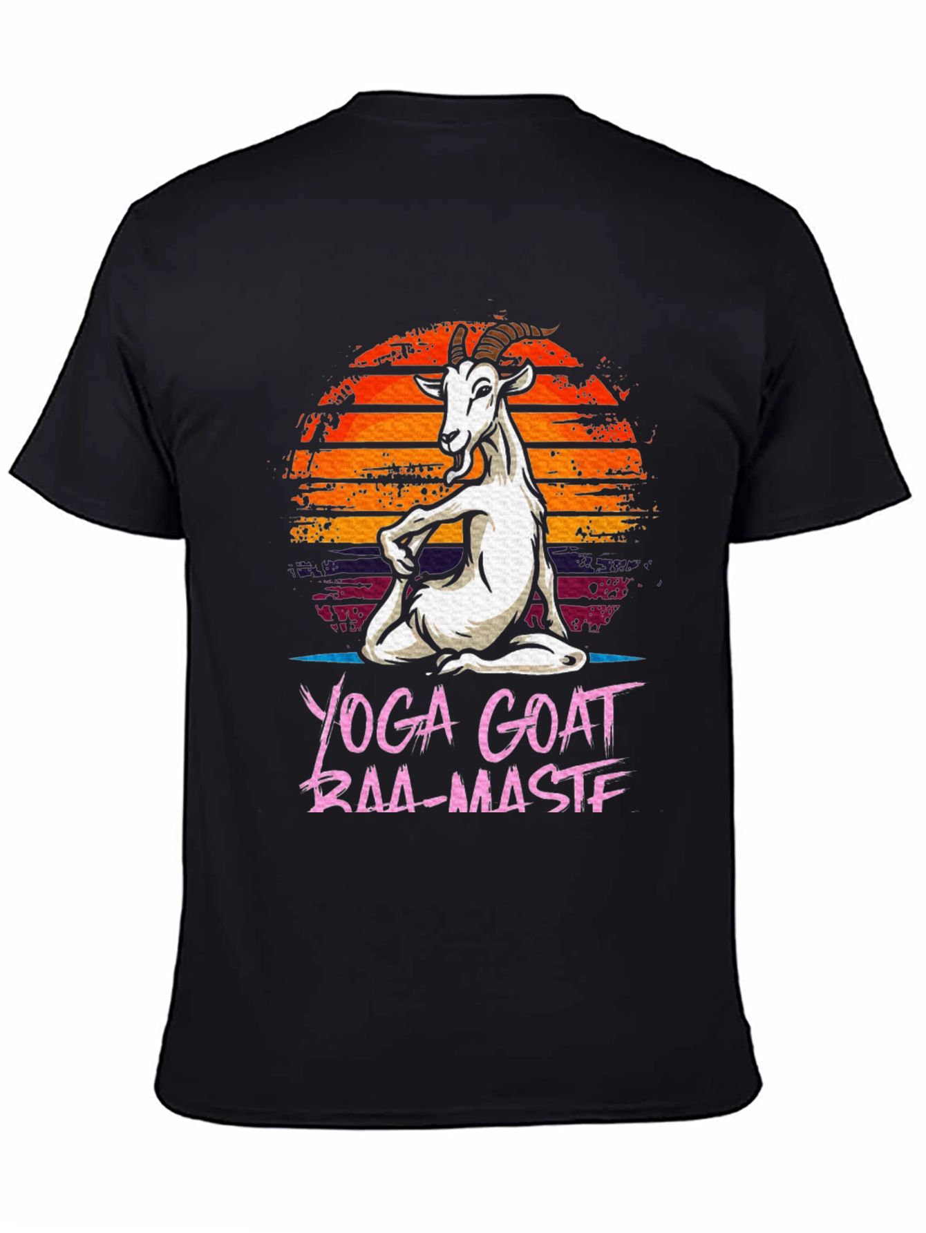 Black Yoga Goat Baa-Maste Funny Graphic Tee view 4