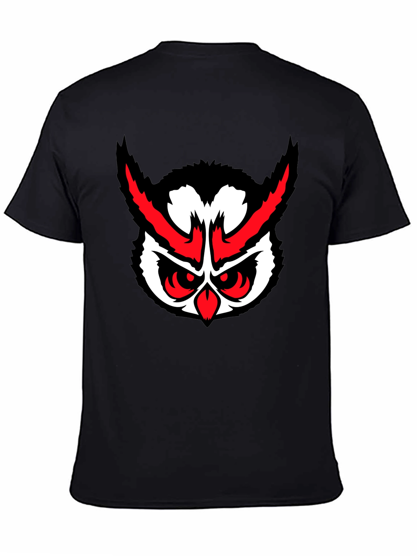Black Men's Black Owl Graphic T-Shirt view 4