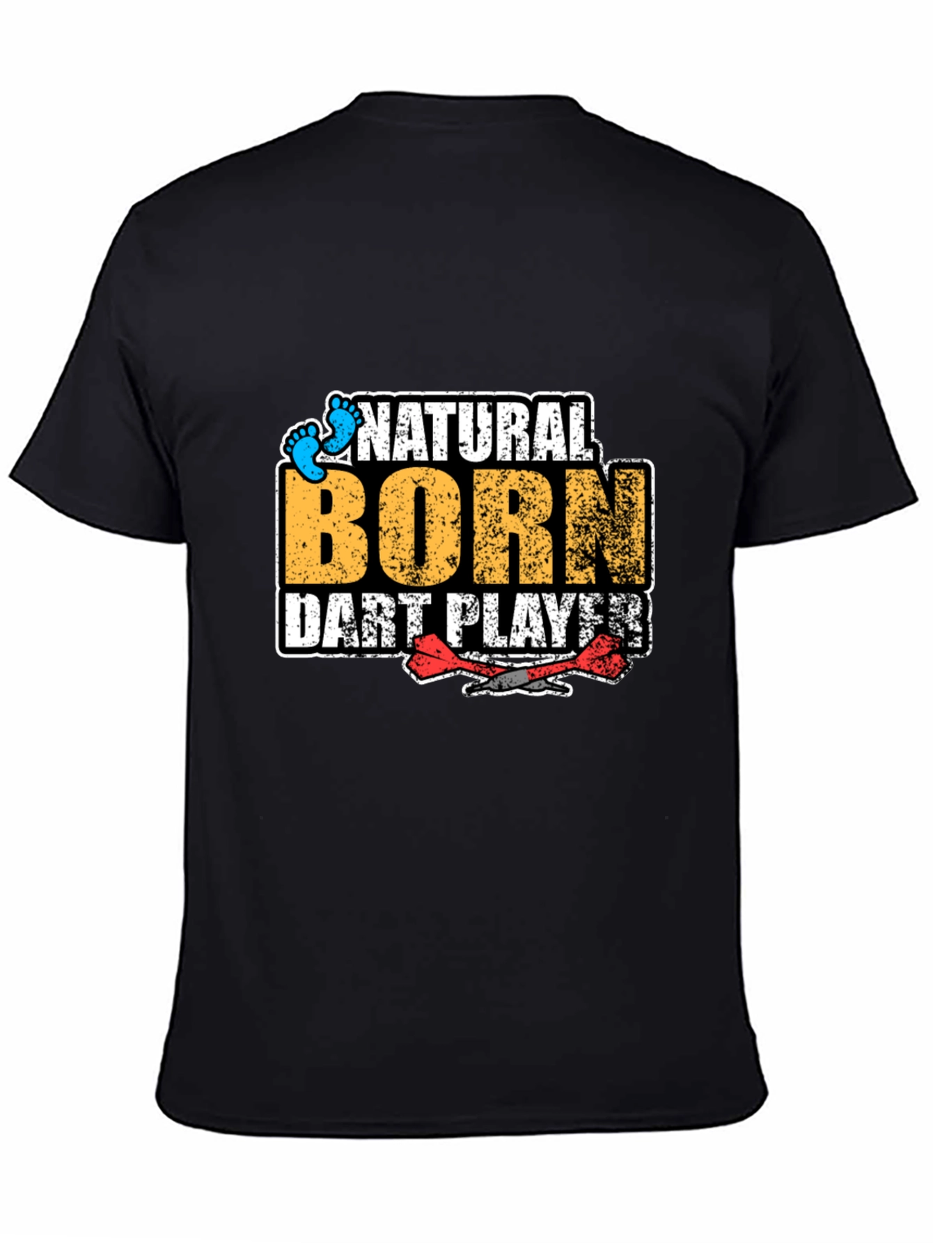 Black Natural Born Dart Player Graphic Tee view 4