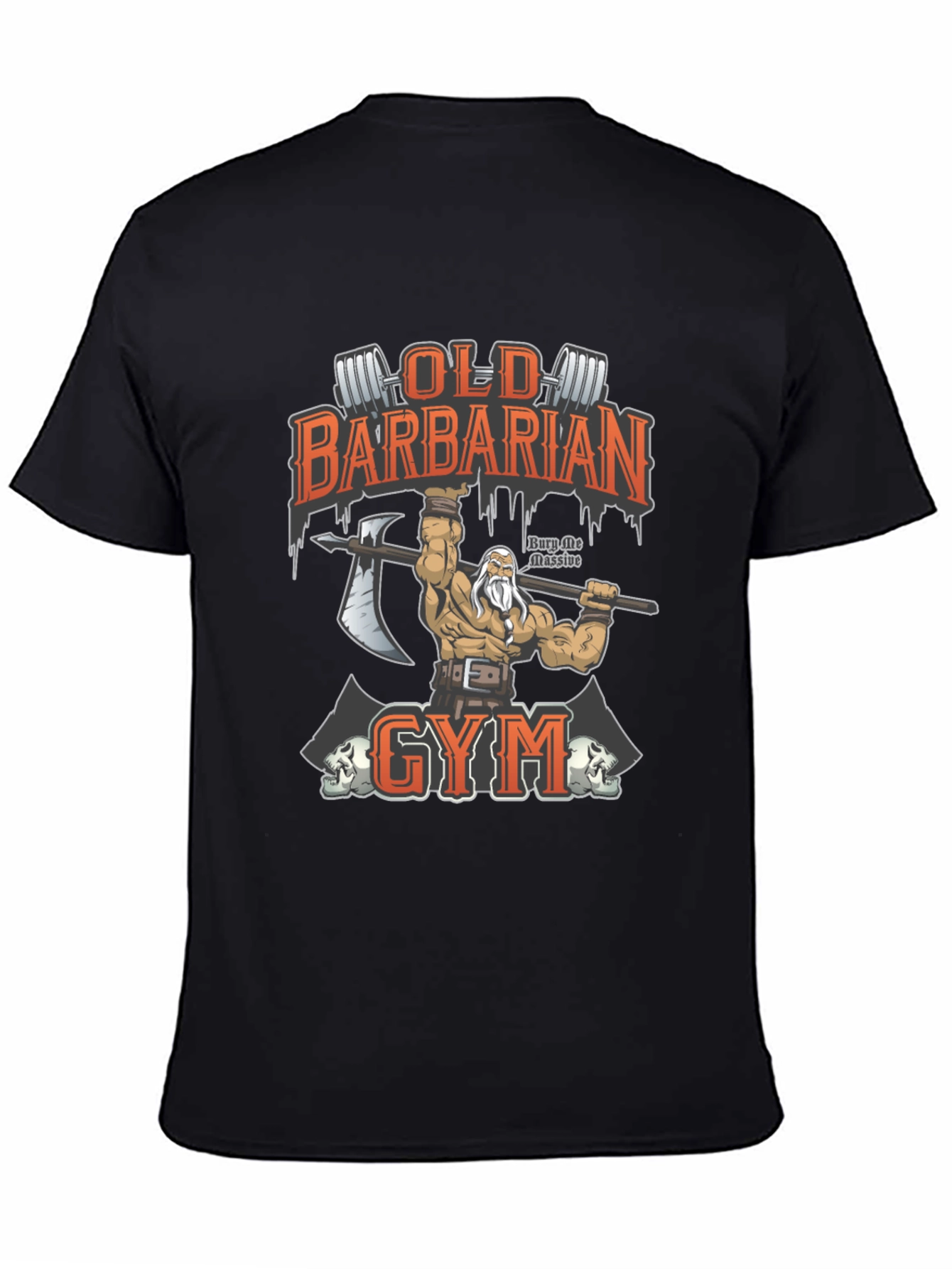 Black Old Barbarian Gym Black T-Shirt view 4
