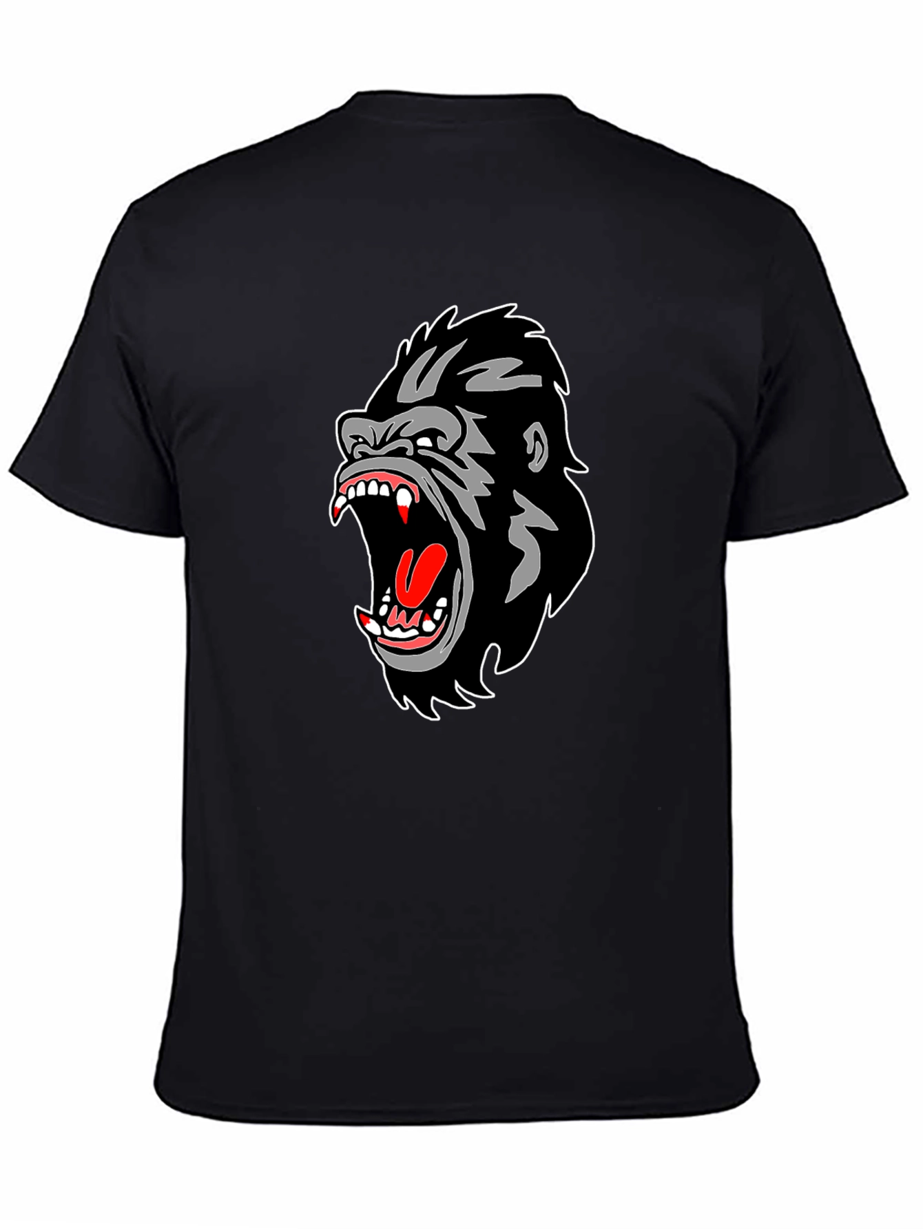 Black Gorilla Graphic Print Black T-Shirt view 4