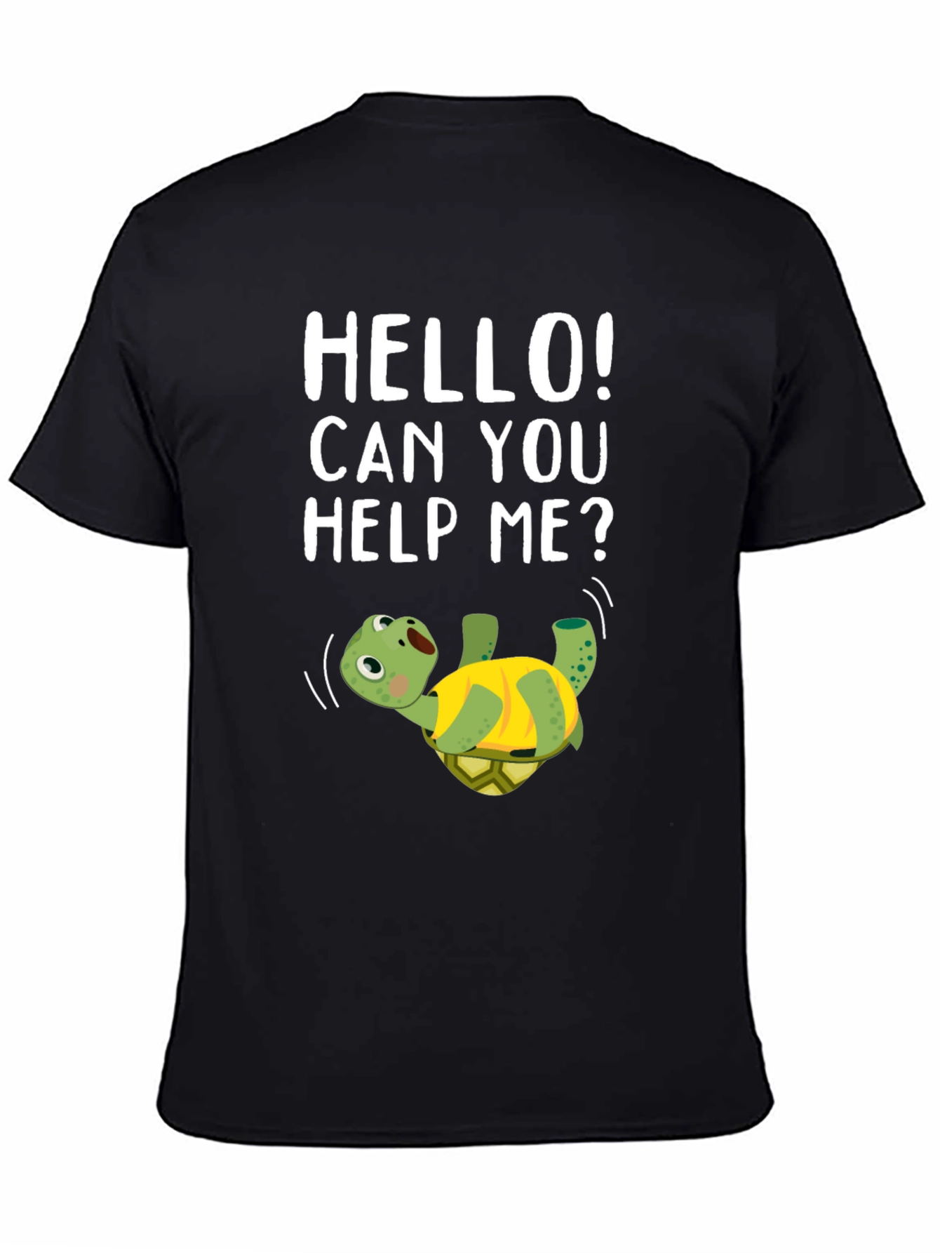 Black Help Me Turtle Graphic T-Shirt view 4