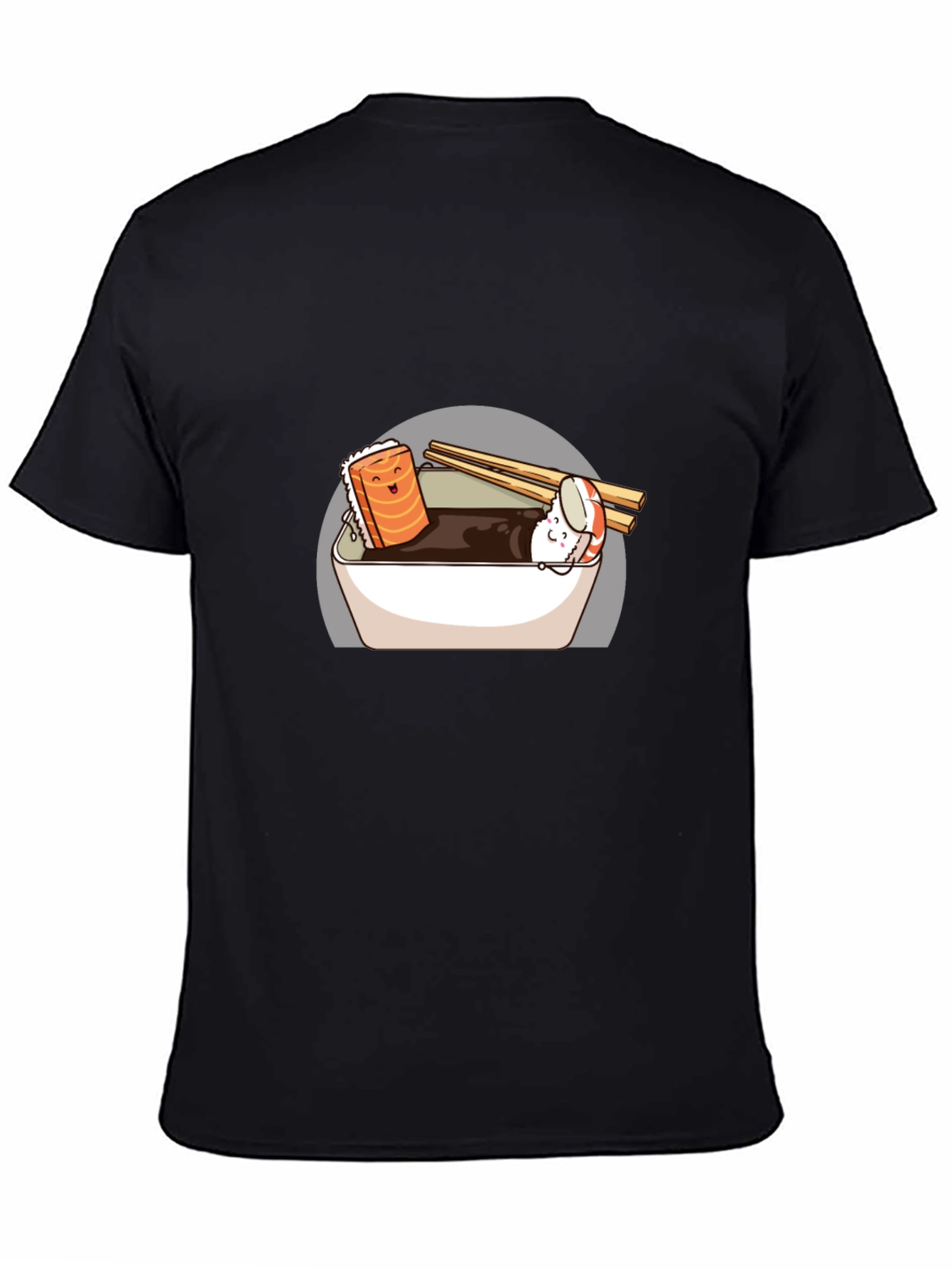 Black Sushi Lover's T-Shirt - Funny Food Graphic Tee view 4