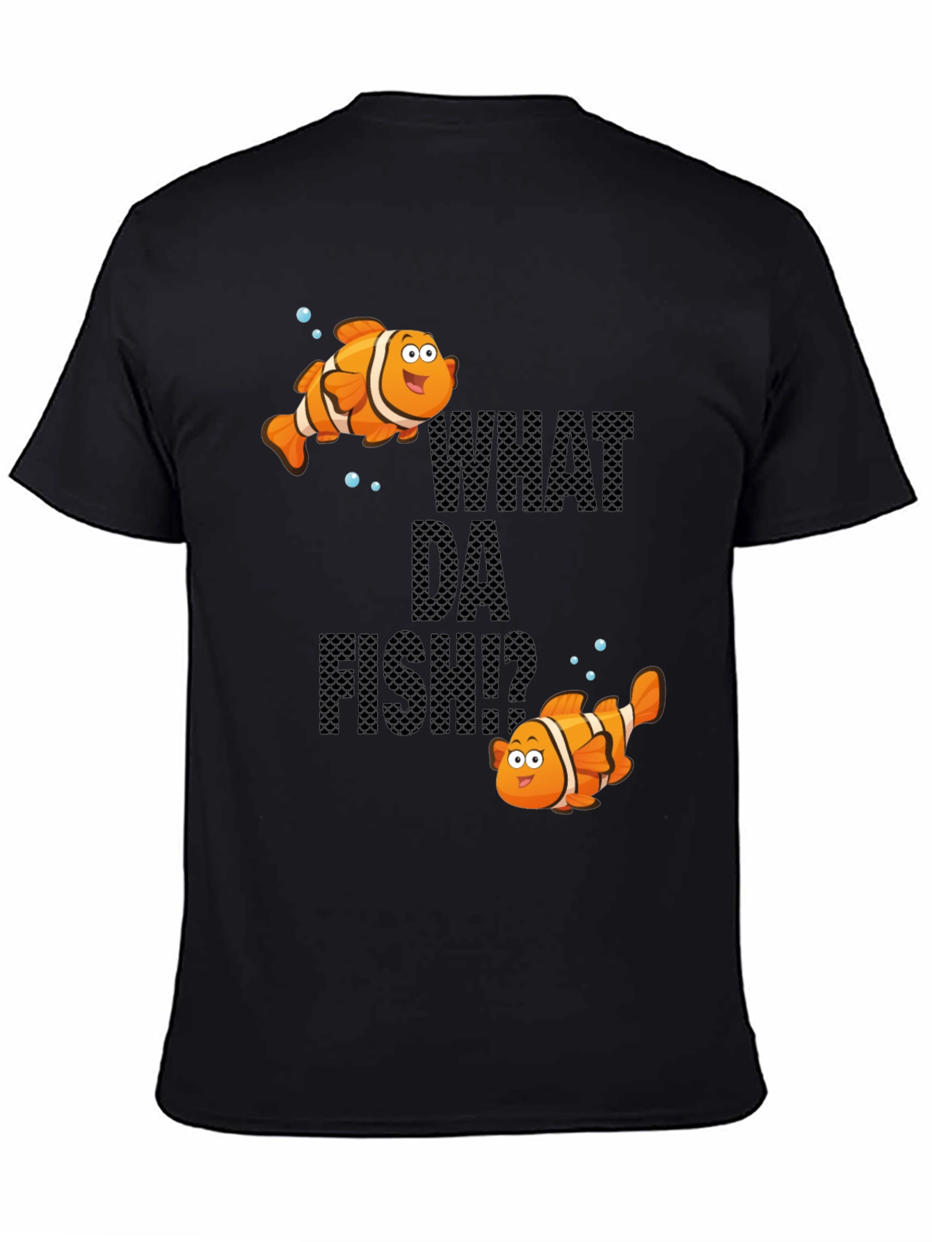 Black Funny What Da Fish T-Shirt view 4