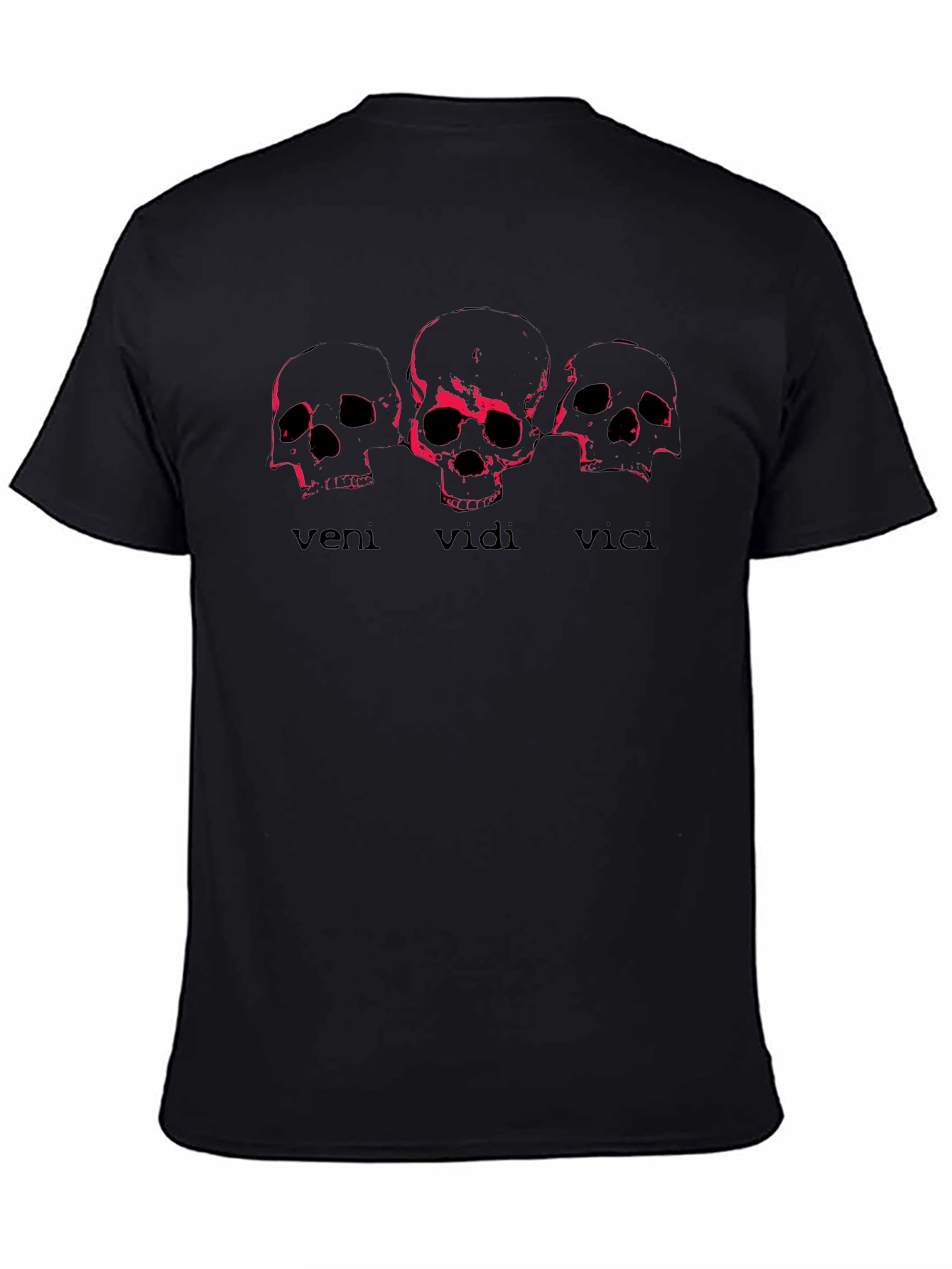 Black Veni Vidi Vici Skull Graphic Tee - Black view 4