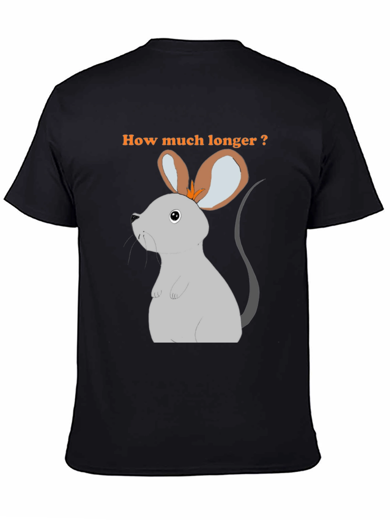Black How Much Longer Mouse T-Shirt view 4
