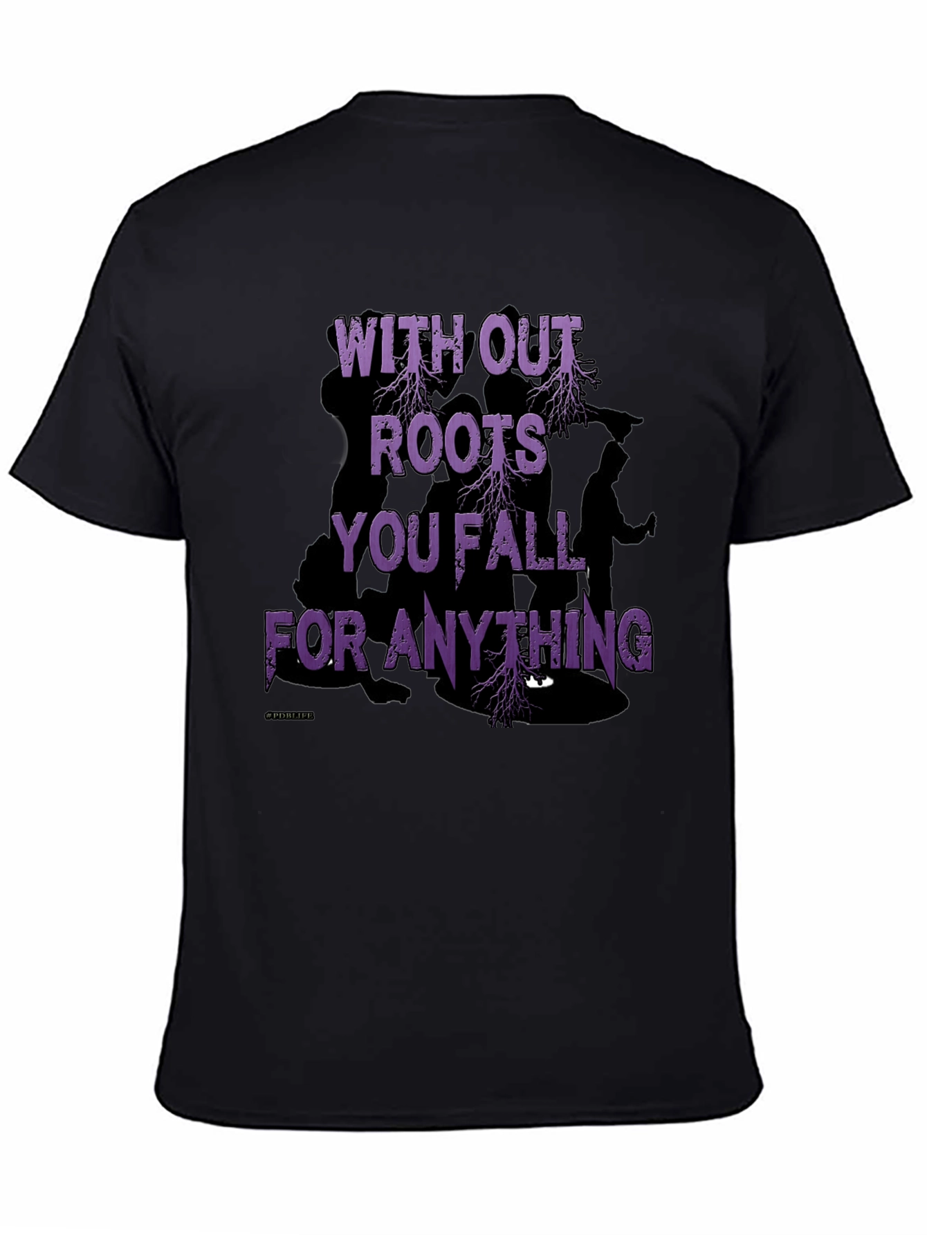 Black Roots Graphic Print Black T-Shirt view 4