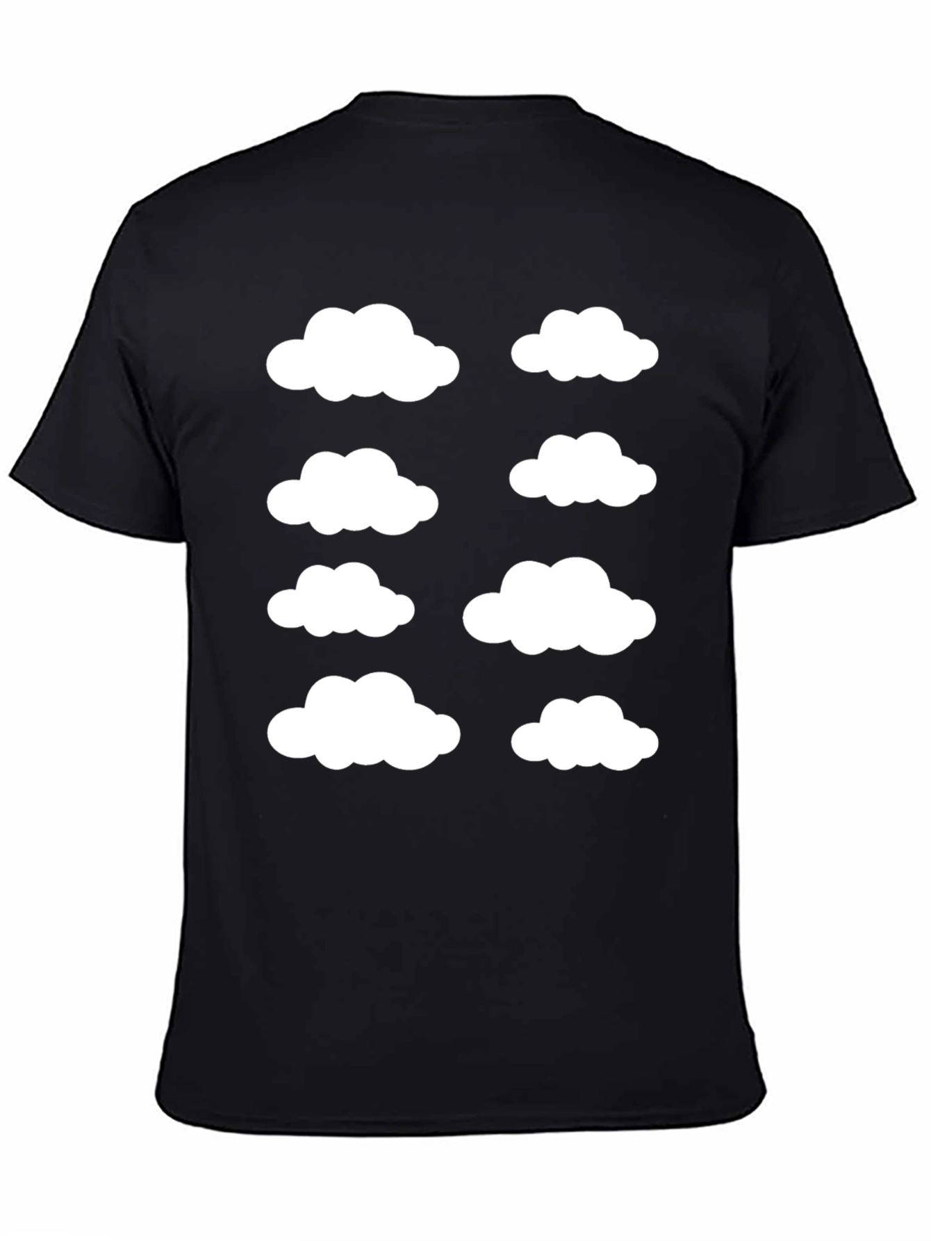 Black Cloud Print Black T-Shirt - Stylish & Unique view 4
