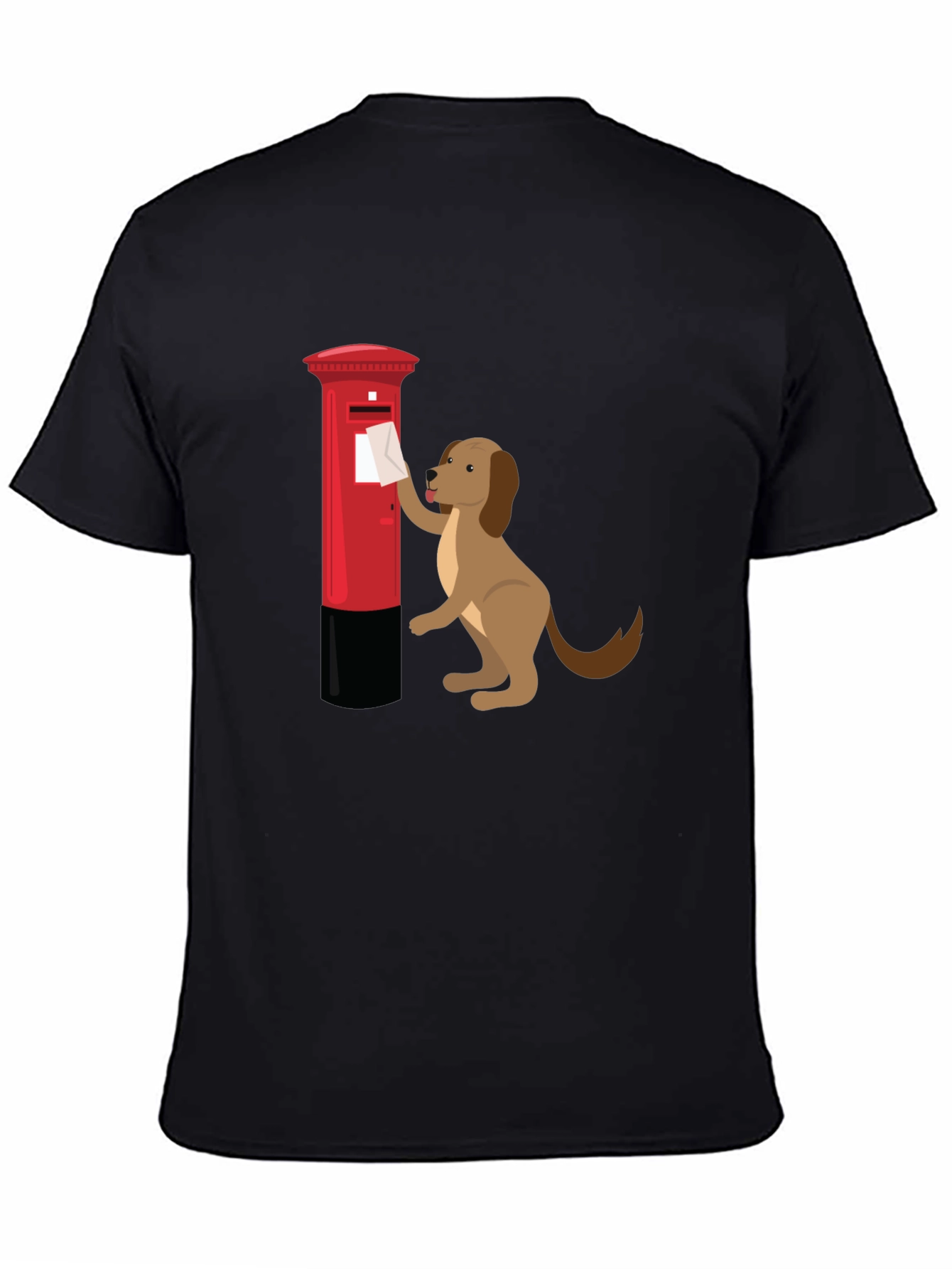 Black Dog Posting Letter Graphic T-Shirt view 4