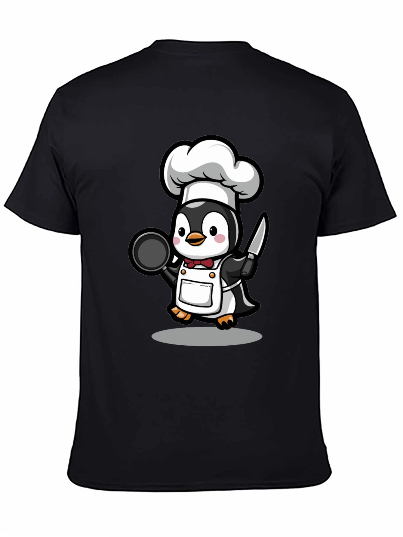 Black Chef Penguin Graphic T-Shirt view 4