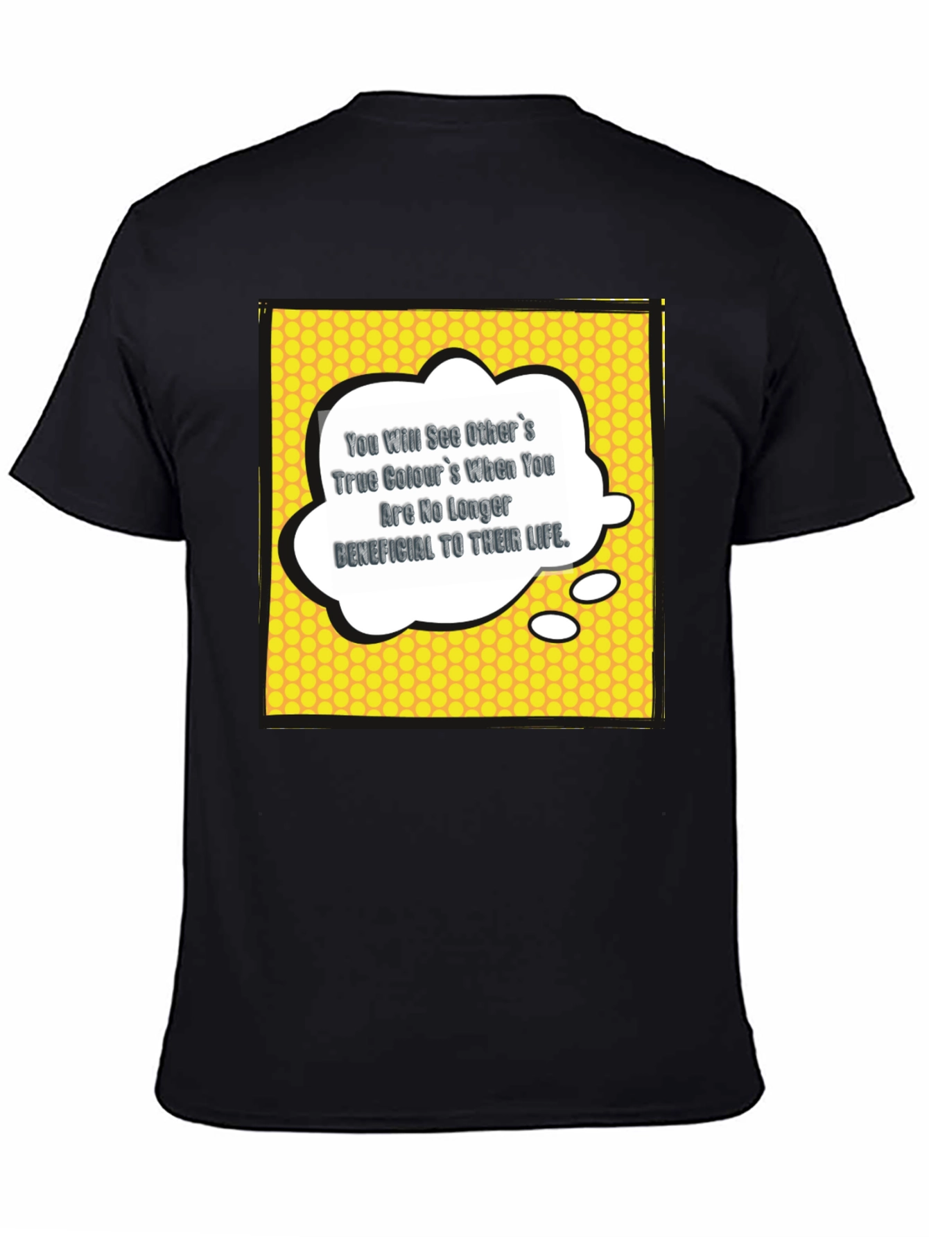 Black Men's Black Graphic T-Shirt with Motivational Quote view 4