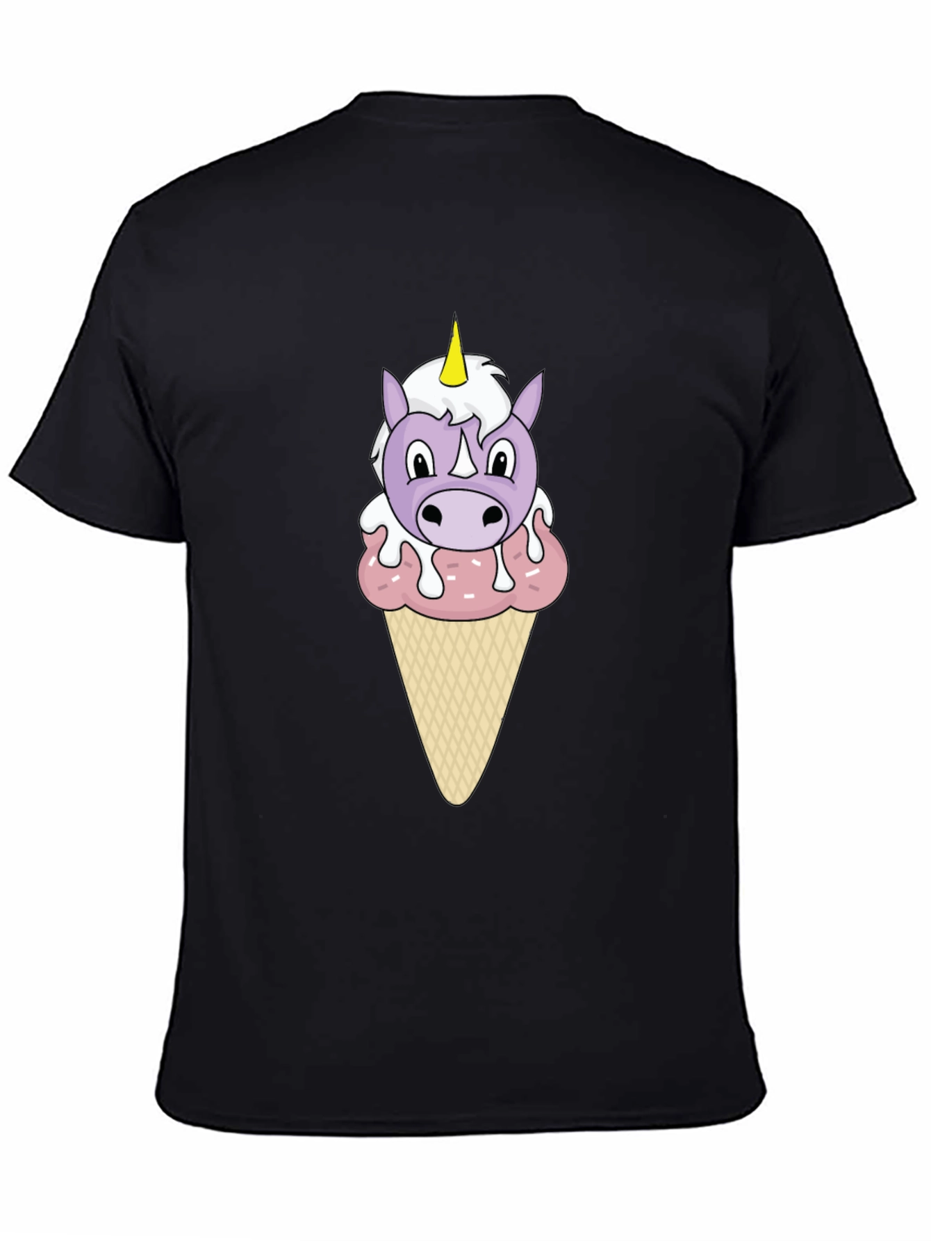 Black Unicorn Ice Cream Graphic T-Shirt view 4