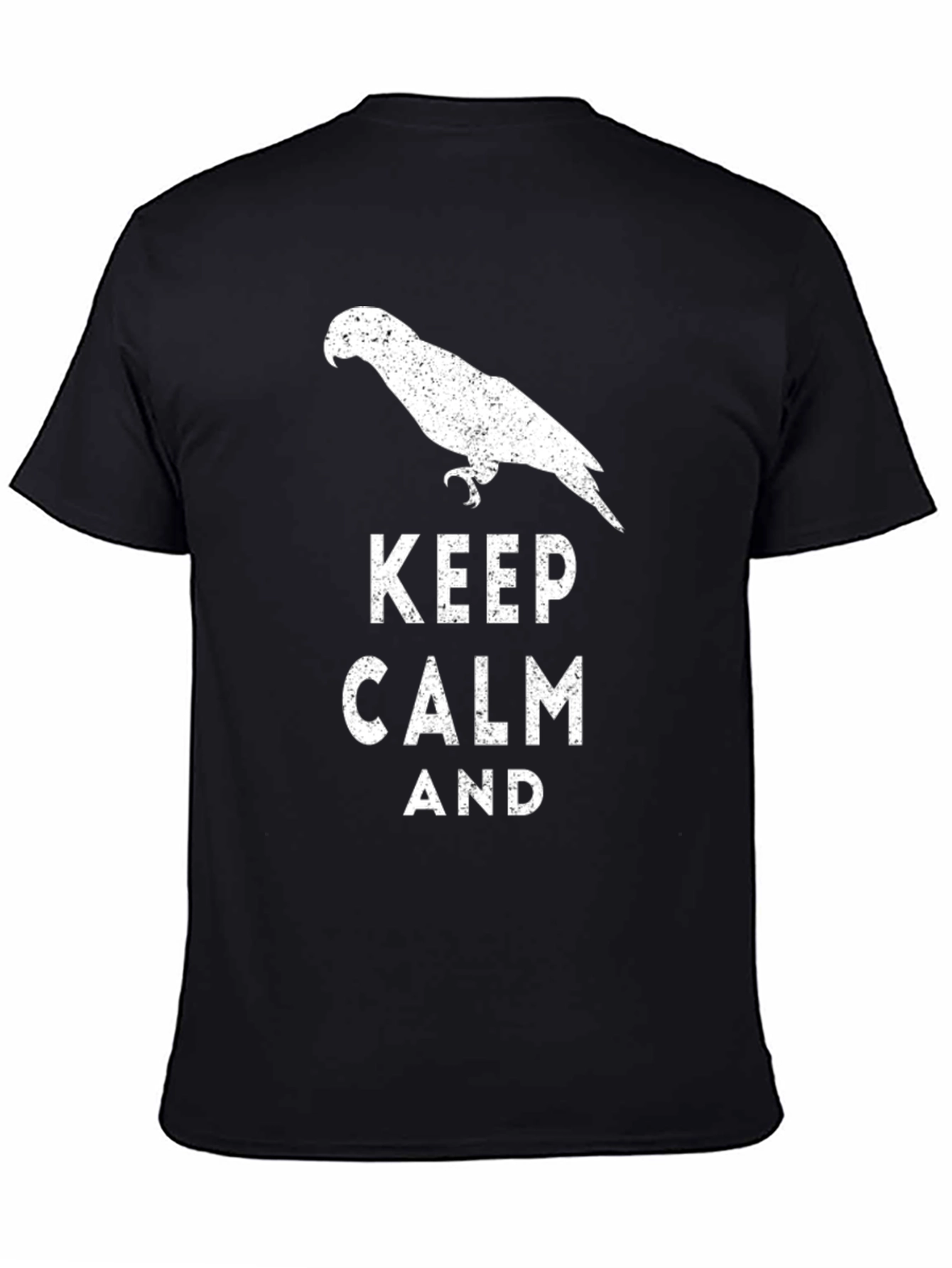 Black Keep Calm Parrot T-Shirt view 4