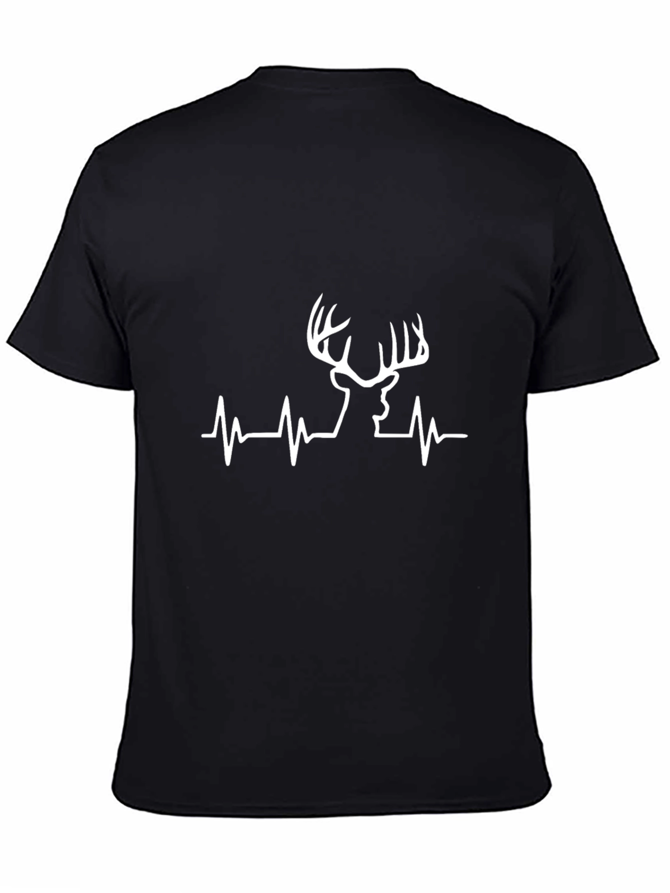 Black Deer Heartbeat Graphic Tee - Black view 4