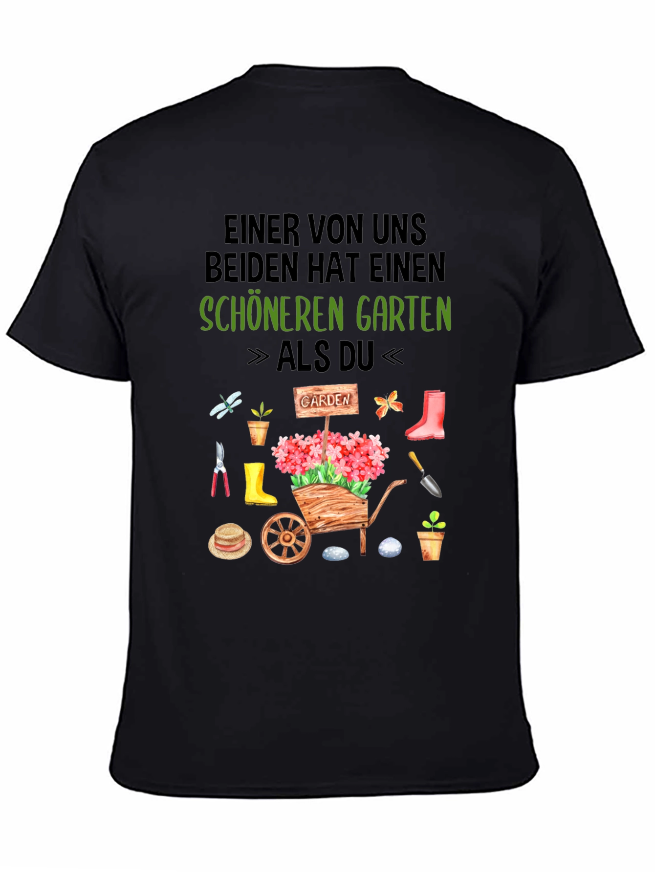 Black Gardener T-Shirt: "Schöneren Garten" view 4