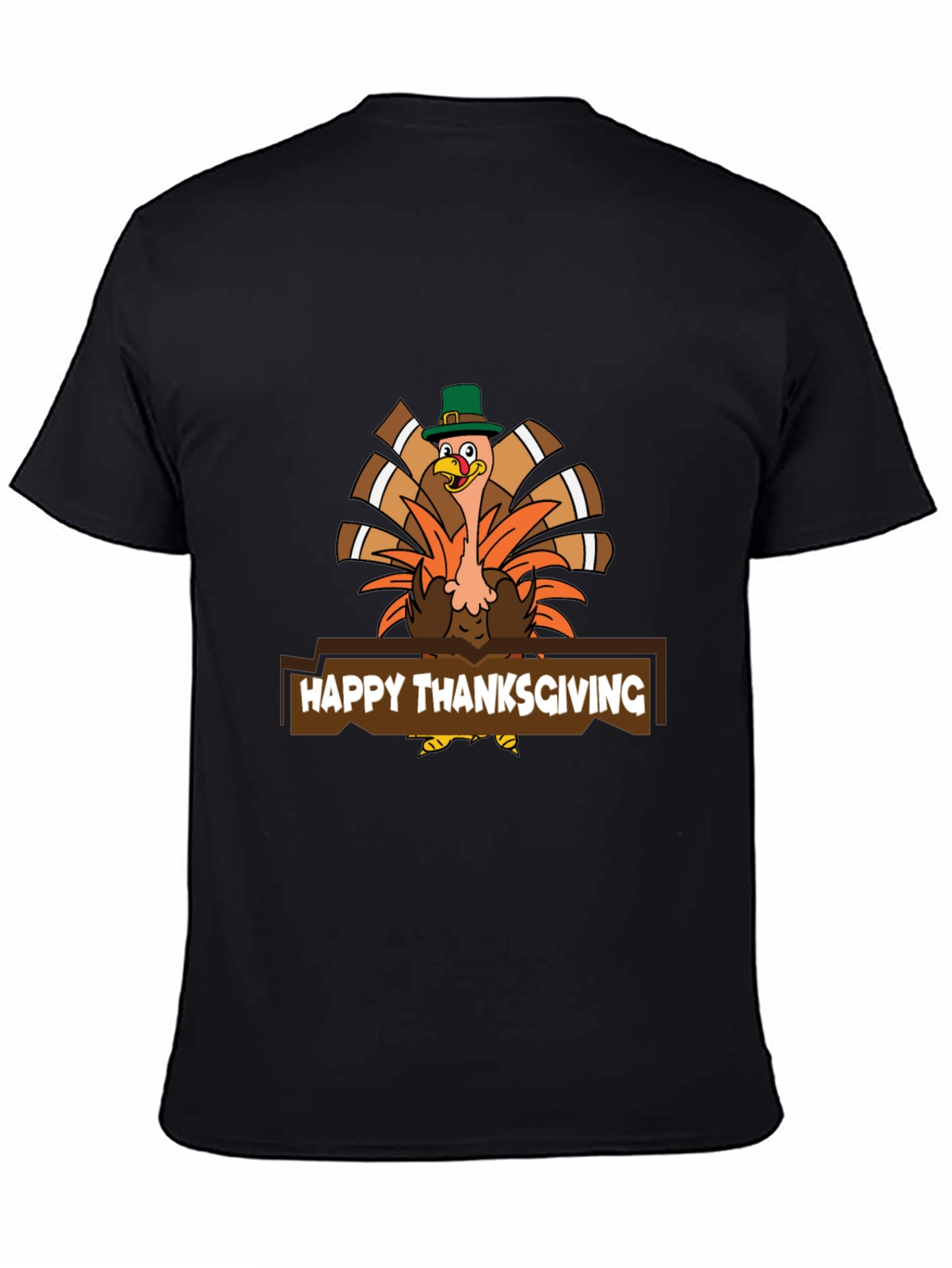 Black Thanksgiving Turkey T-Shirt - Holiday Graphic Tee view 4