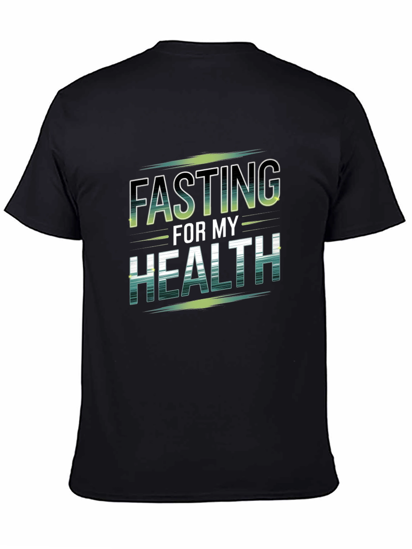 Black Fasting For My Health Graphic T-Shirt view 4