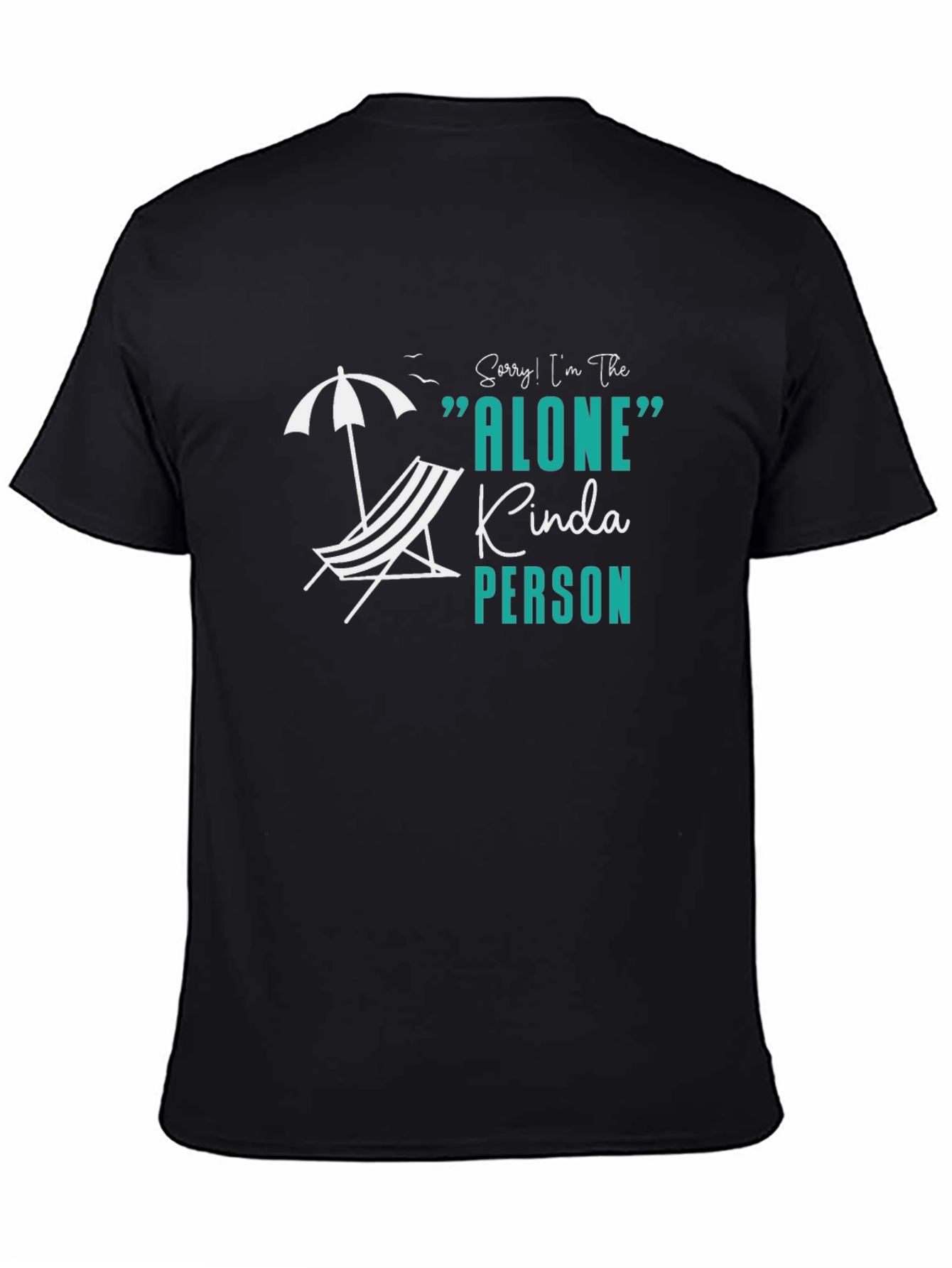 Black Alone Kinda Person Graphic Tee - Black view 4