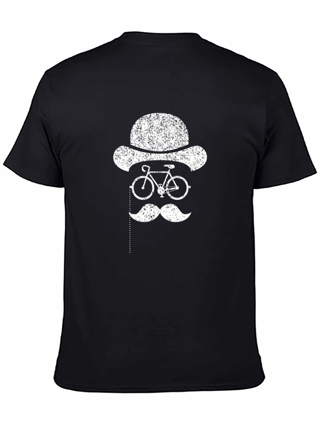 Black Bicycle Monocle T-Shirt - Distressed Graphic Tee view 4