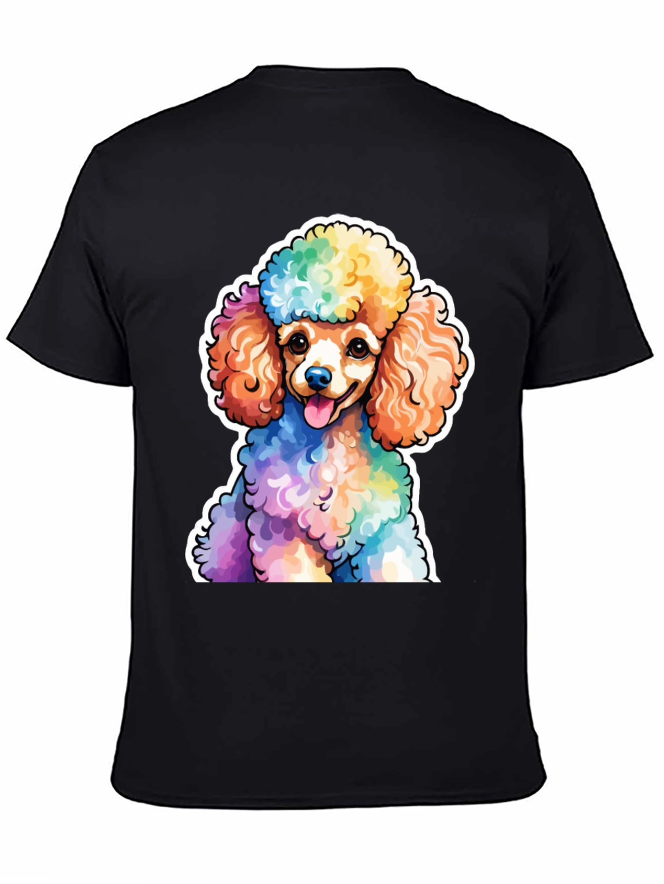 Black Rainbow Poodle Graphic Tee - Fun, Stylish & Unique view 4