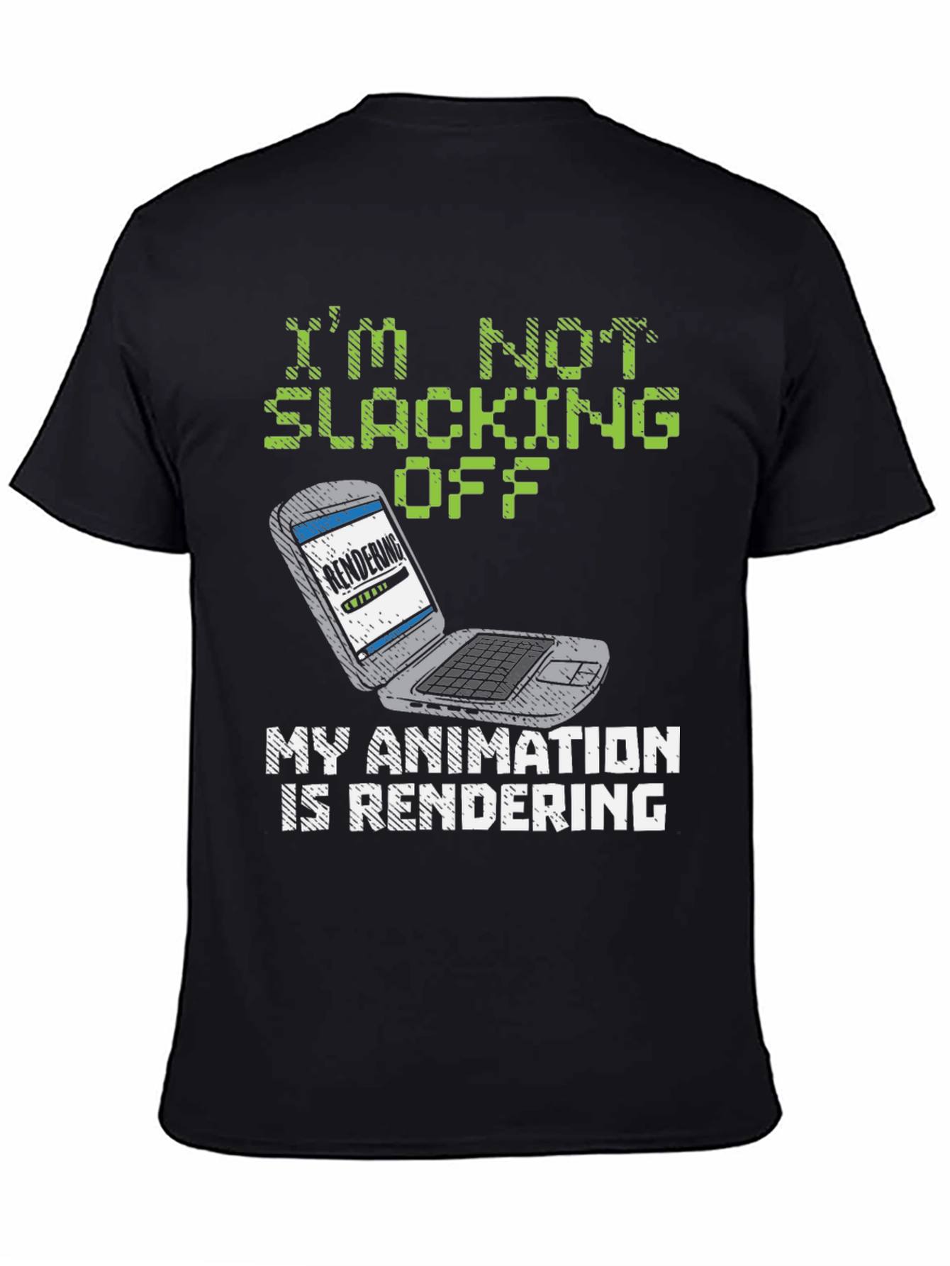 Black Animator's "Rendering" Graphic Tee - Funny & Unique! view 4