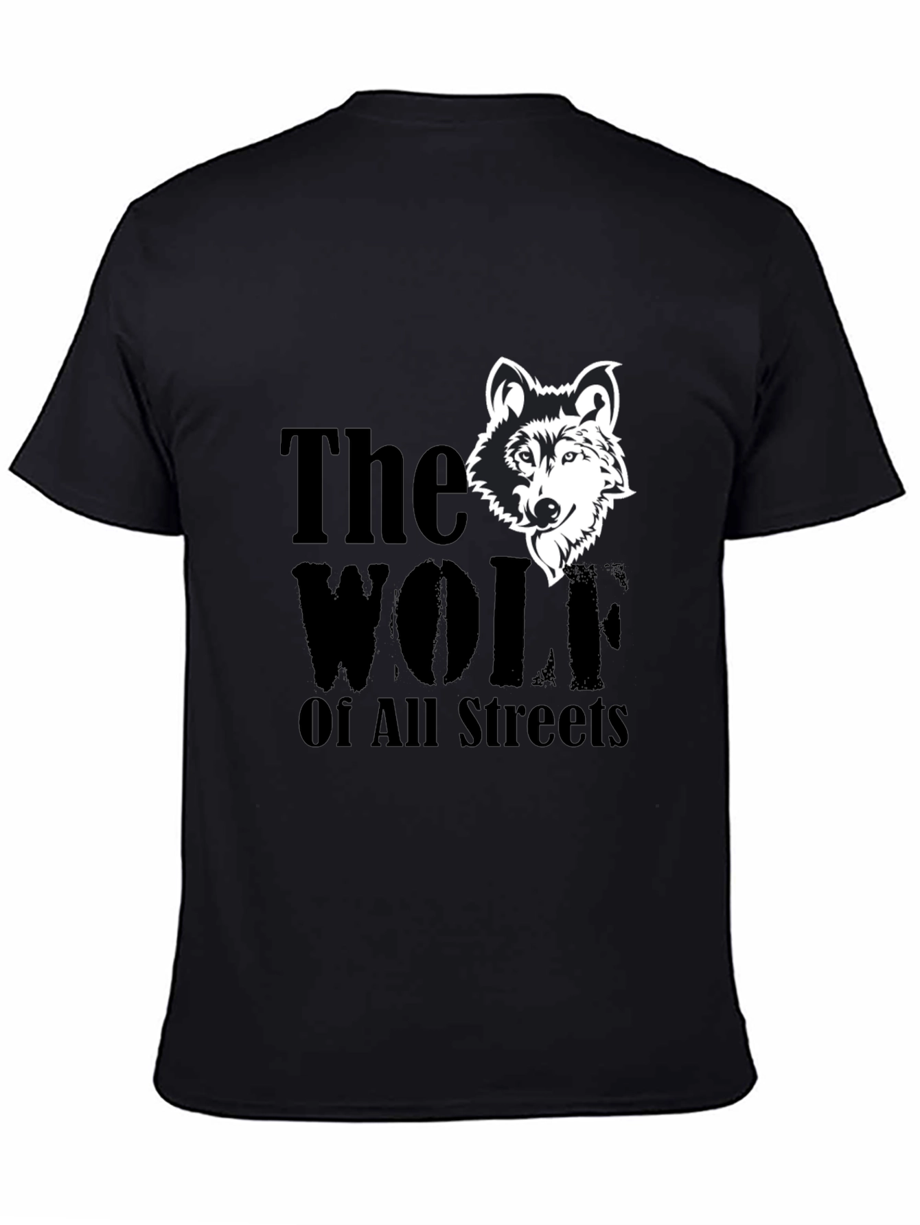 Black The Wolf Of All Streets Graphic Tee view 4