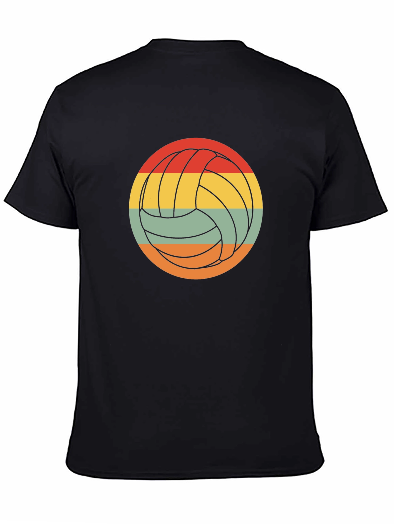 Black Retro Volleyball Graphic Tee - Comfort Fit Black Shirt view 4