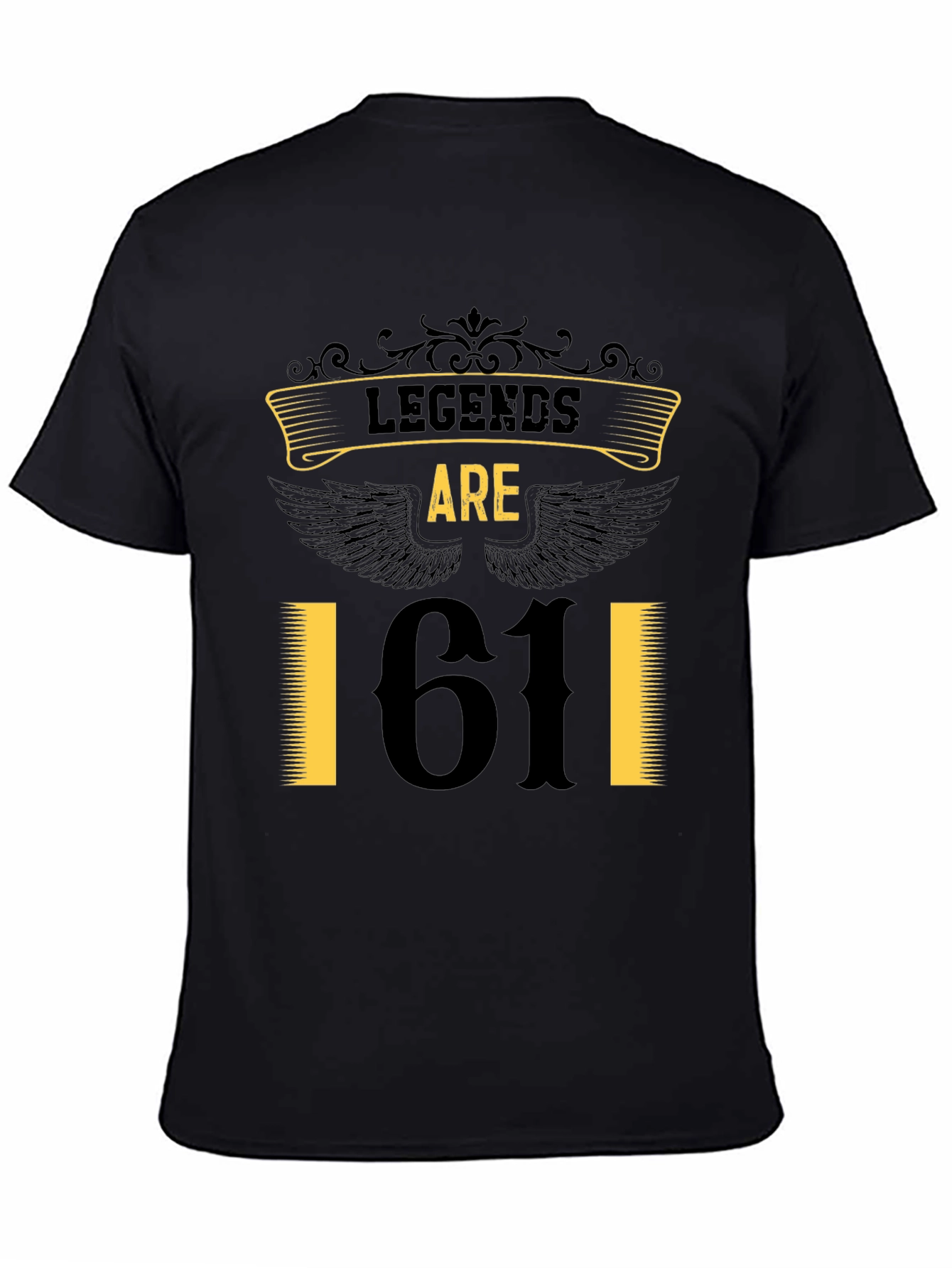 Black Legends Are 61 T-Shirt - Birthday Gift Idea view 4