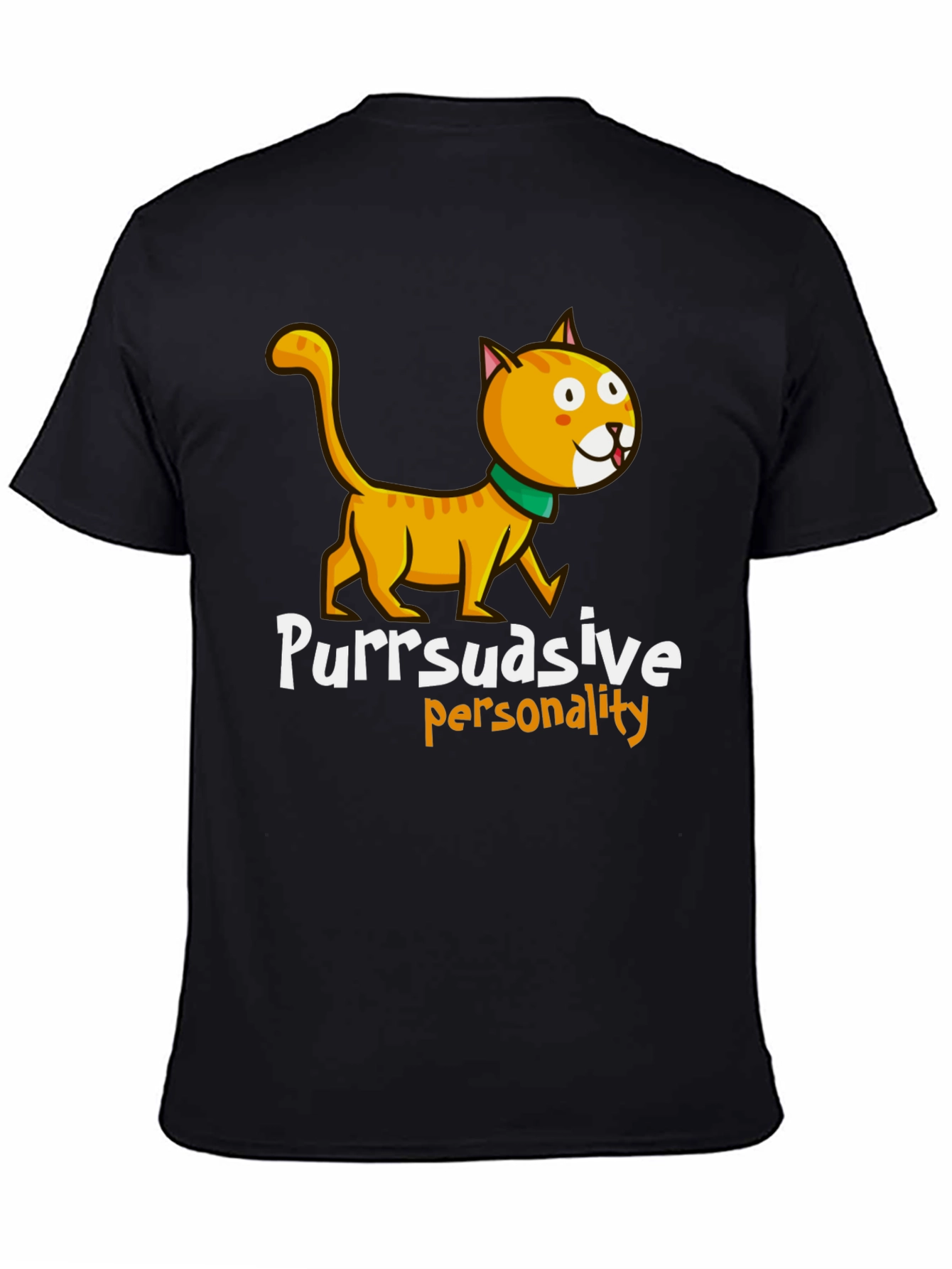 Black Purrsuasive Personality Cat Graphic Tee view 4