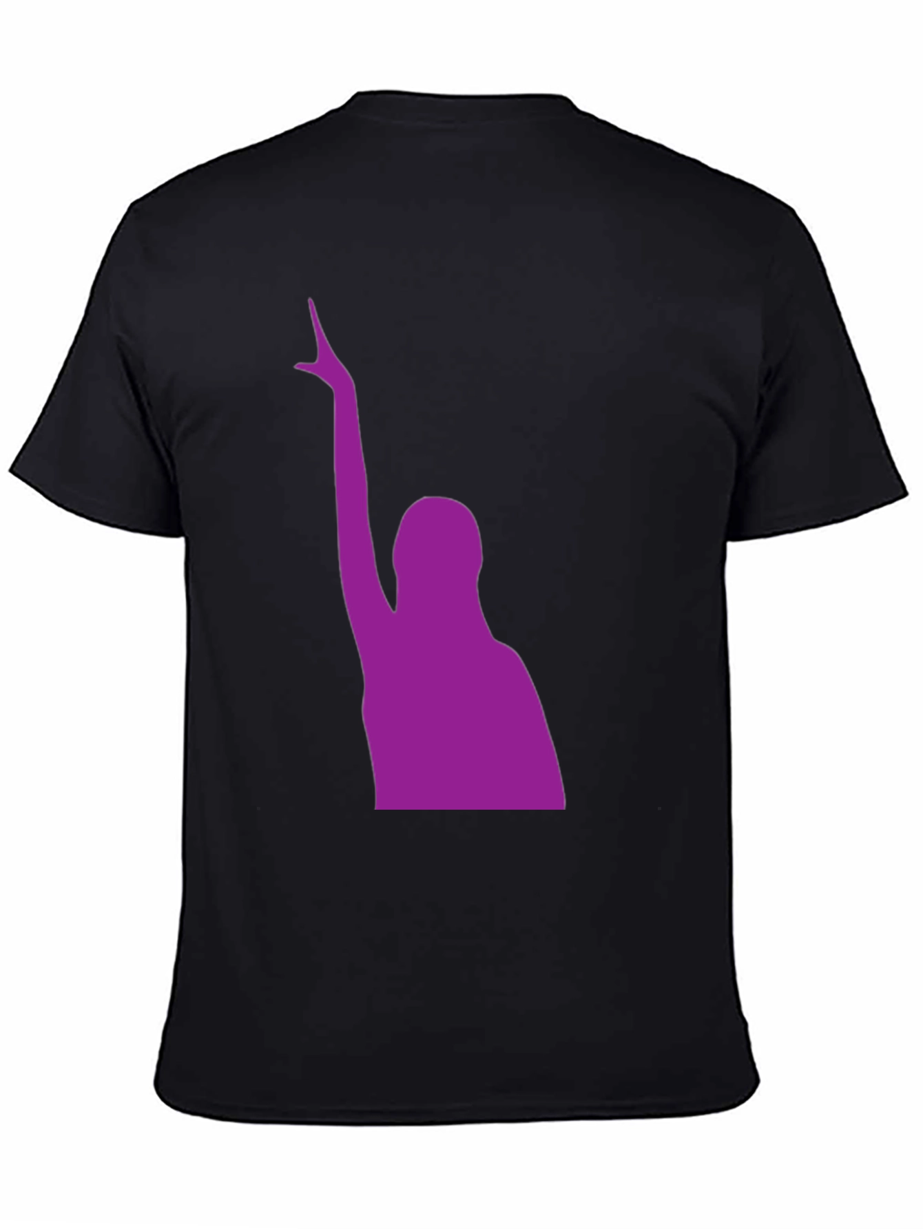 Black Purple Silhouette Graphic Black T-Shirt view 4