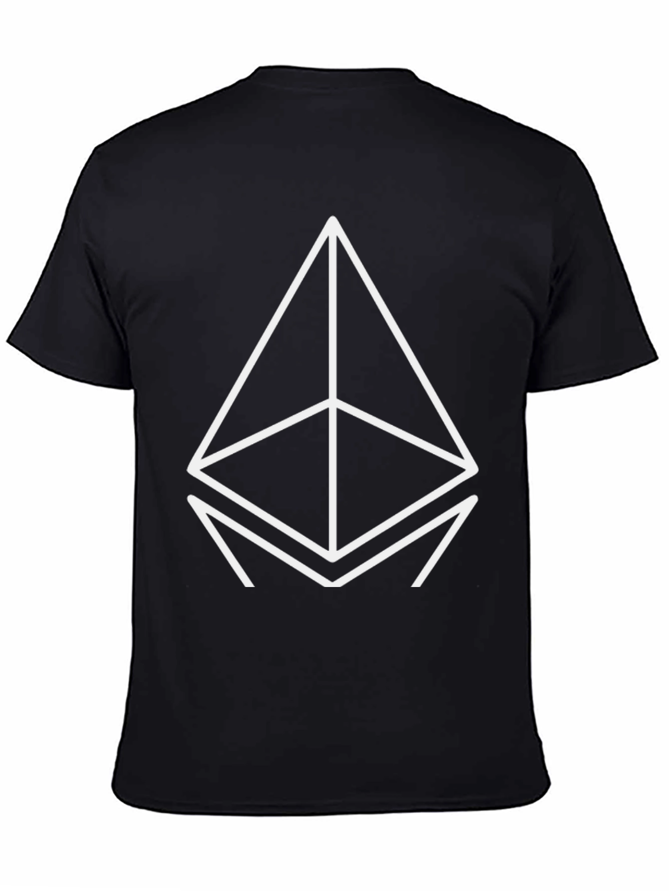Black Geometric Graphic Tee - Stylish Black Cotton Shirt view 4