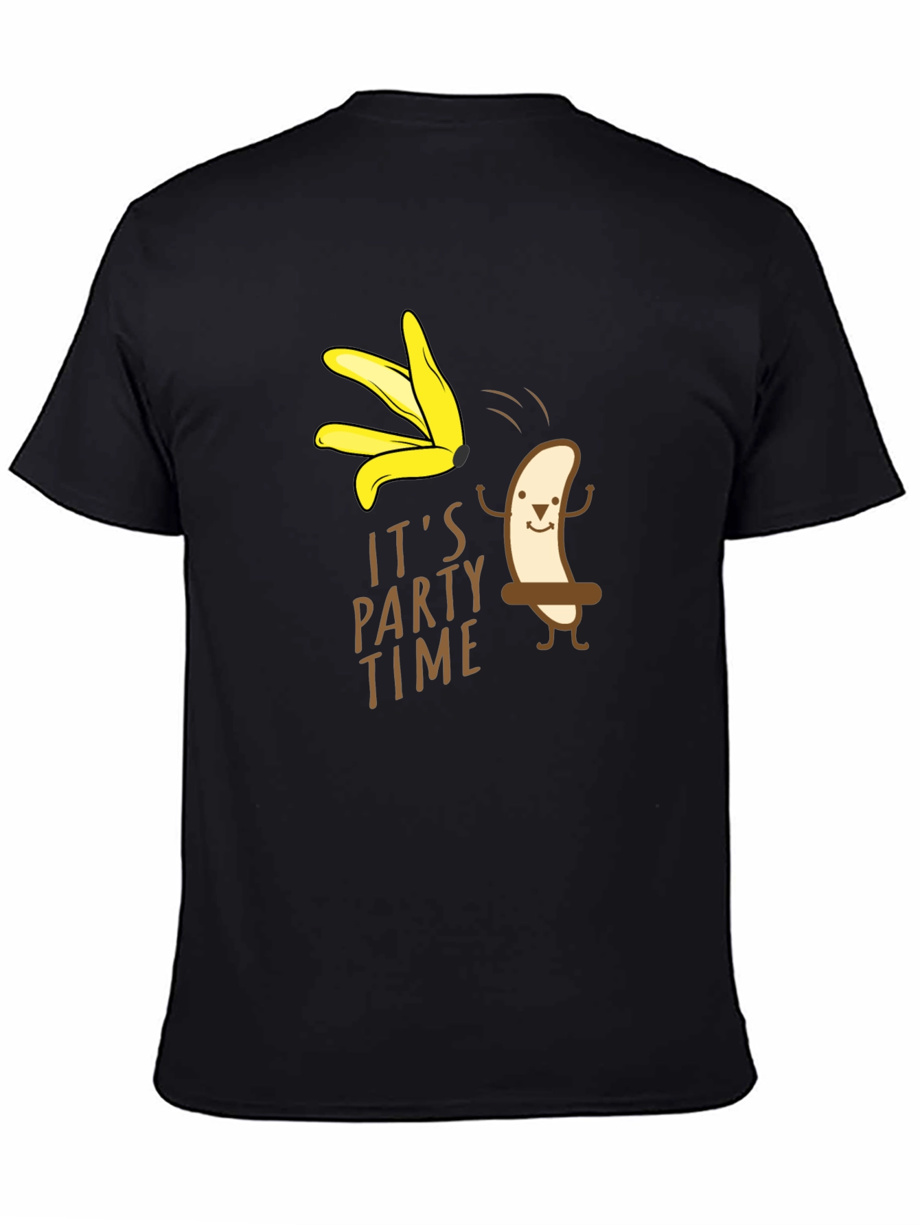 Black It's Party Time Banana Graphic T-Shirt view 4