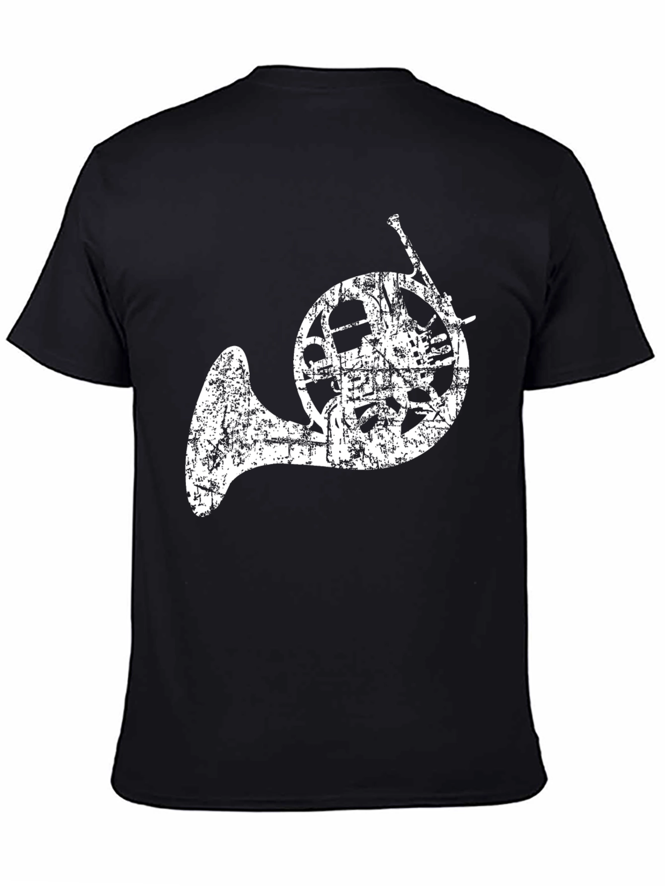Black French Horn Graphic T-Shirt - Music Lover Tee view 4