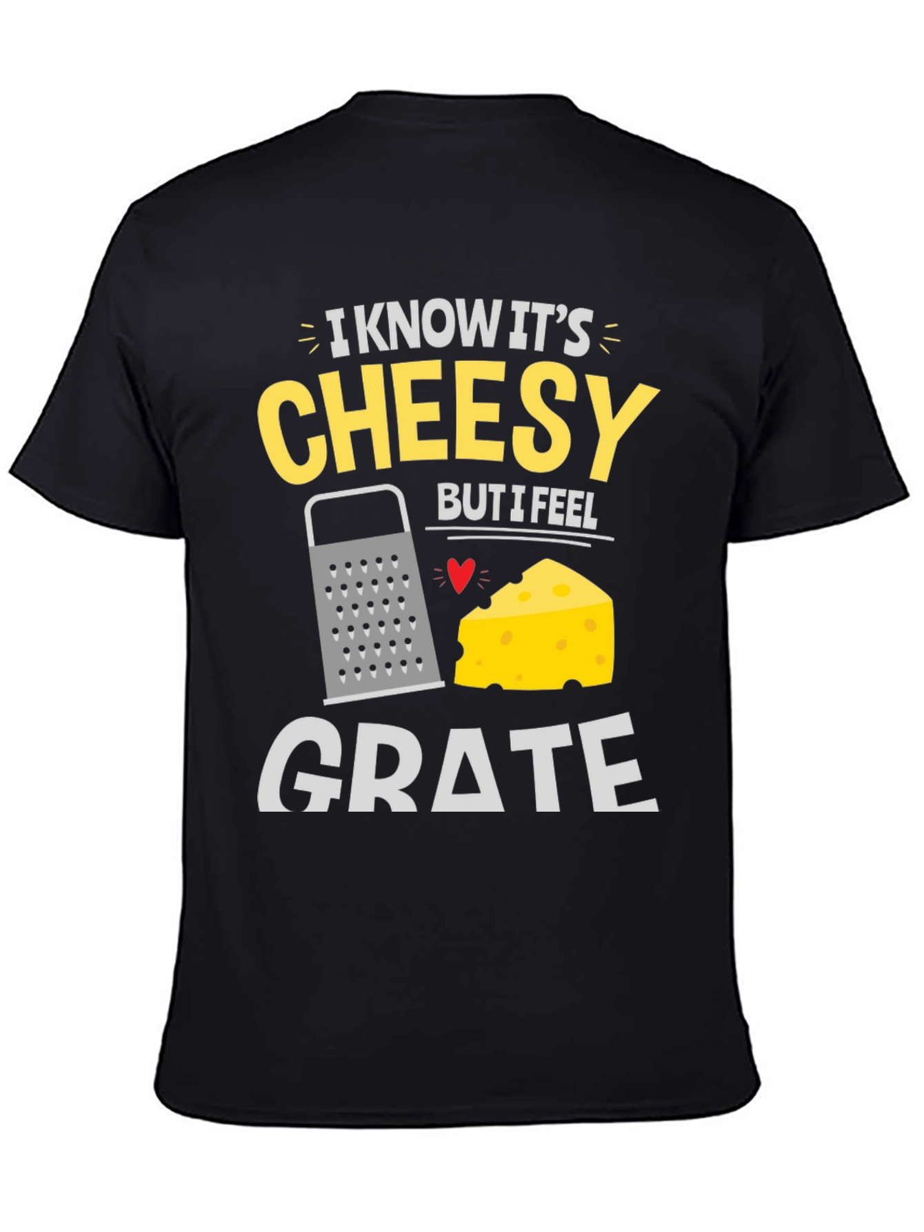 Black Cheesy Grate Humor Graphic Tee view 4
