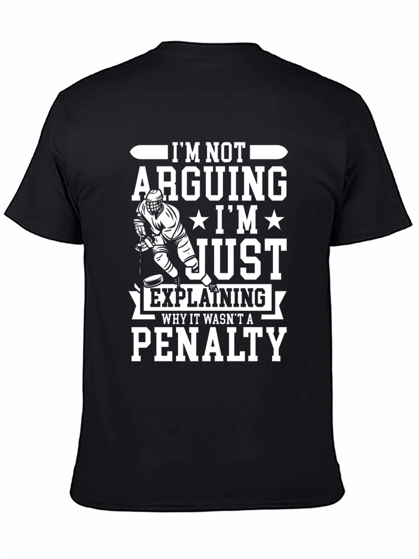 Black Hockey Penalty T-Shirt - I'm Not Arguing view 4