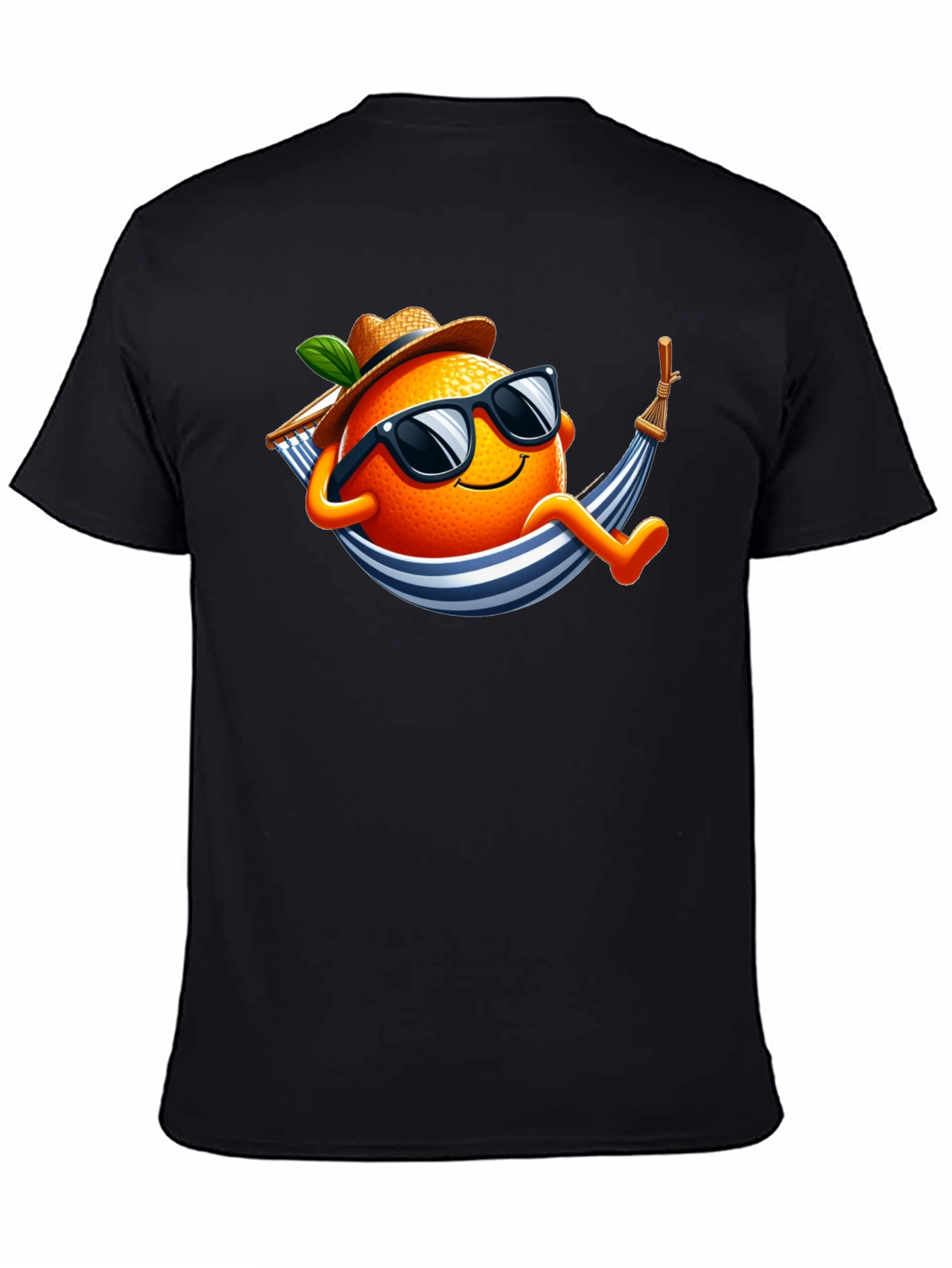 Black Relaxing Orange T-Shirt: Summer Vibes view 4