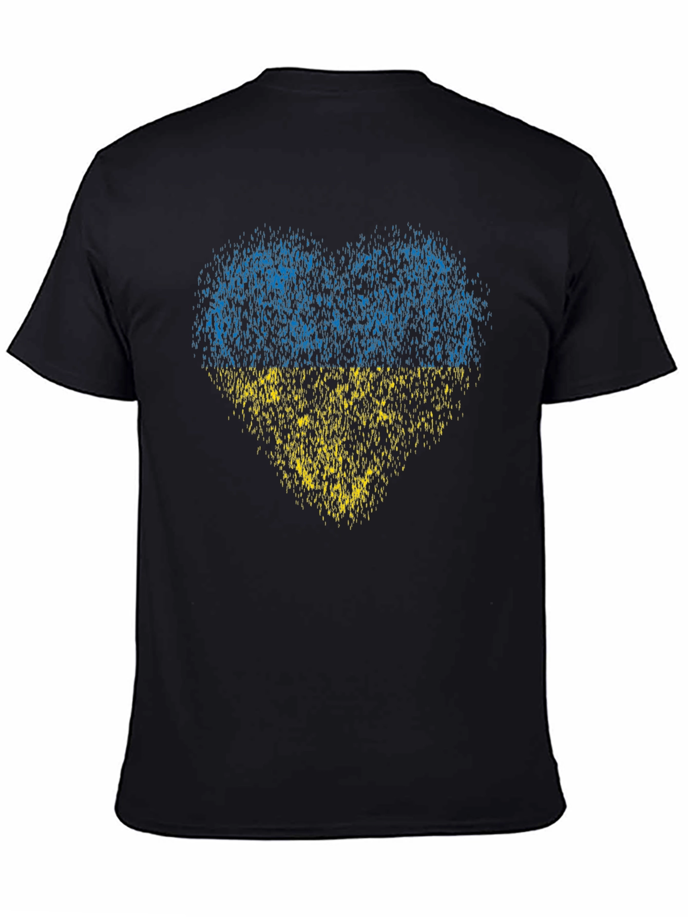 Black Ukraine Heart Flag Graphic T-Shirt - Black view 4