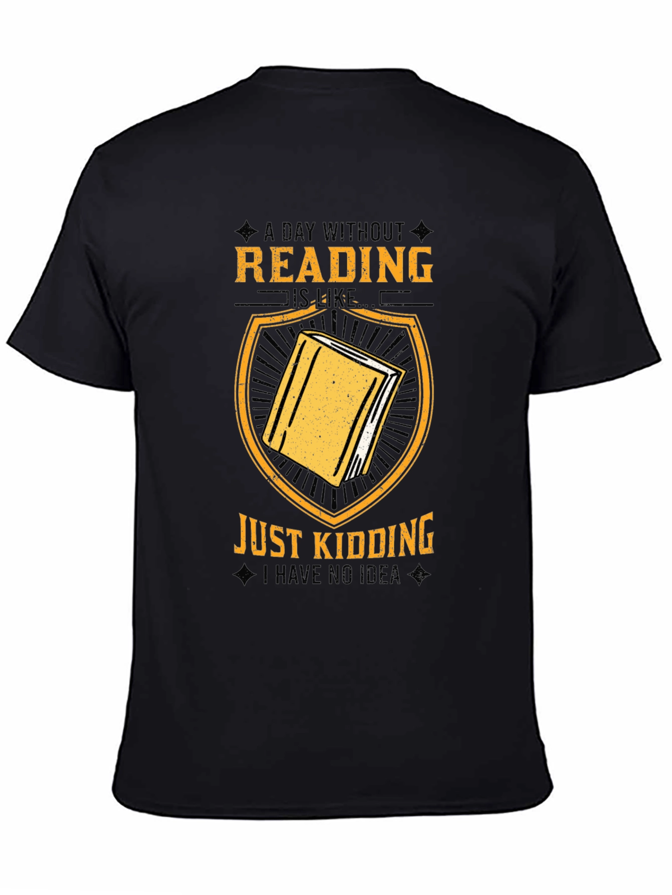 Black Funny Reading T-Shirt - A Day Without Reading view 4