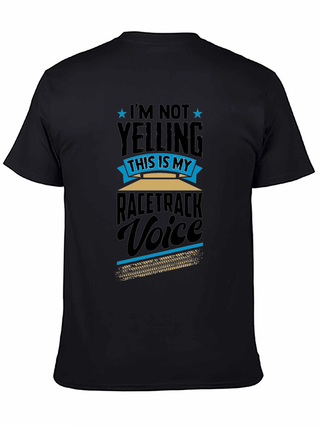 Black Racetrack Voice Tee - Funny Motorsport Fan Shirt view 4