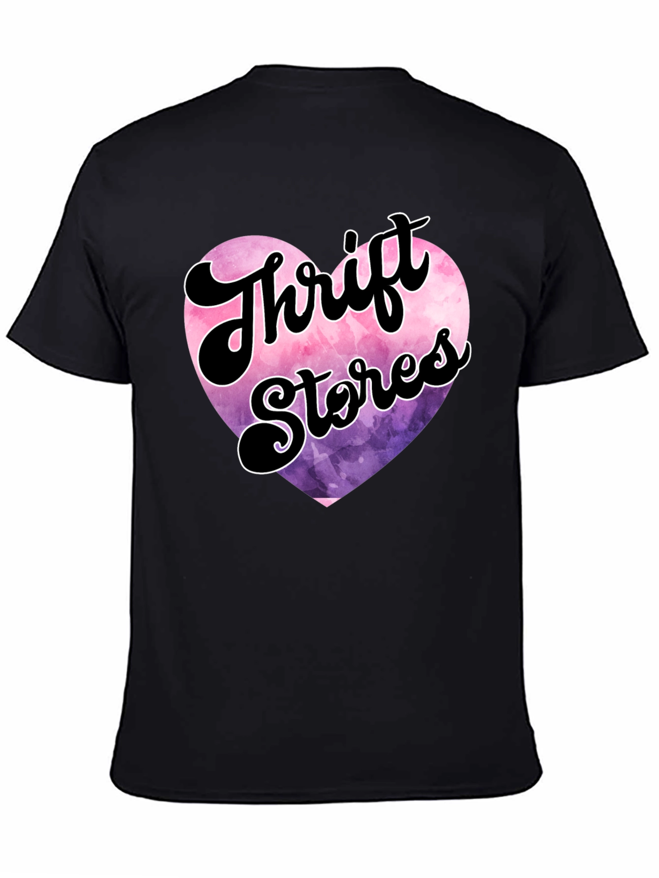 Black Thrift Stores Heart Graphic Tee - Black view 4