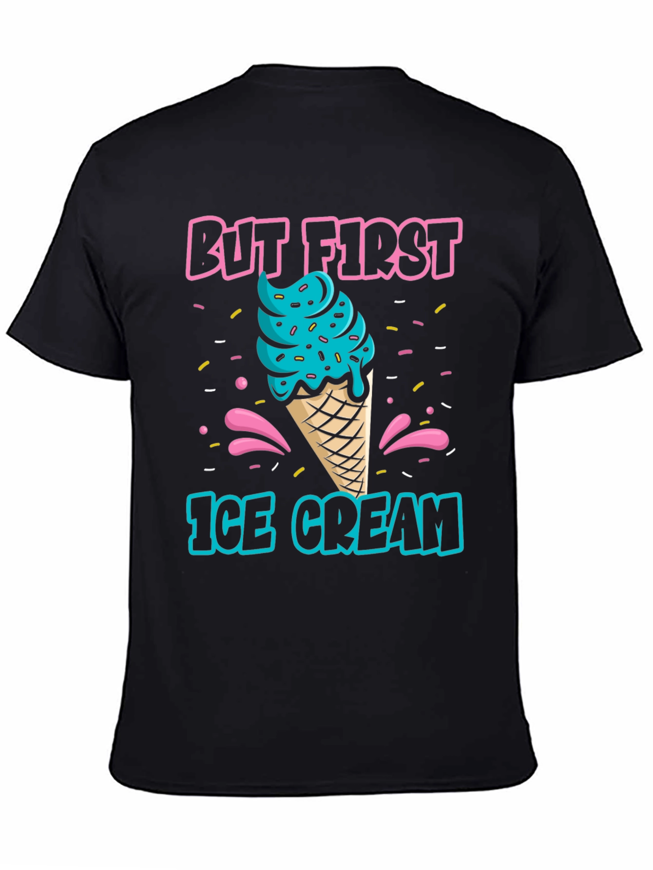 Black But First Ice Cream Graphic T-Shirt view 4