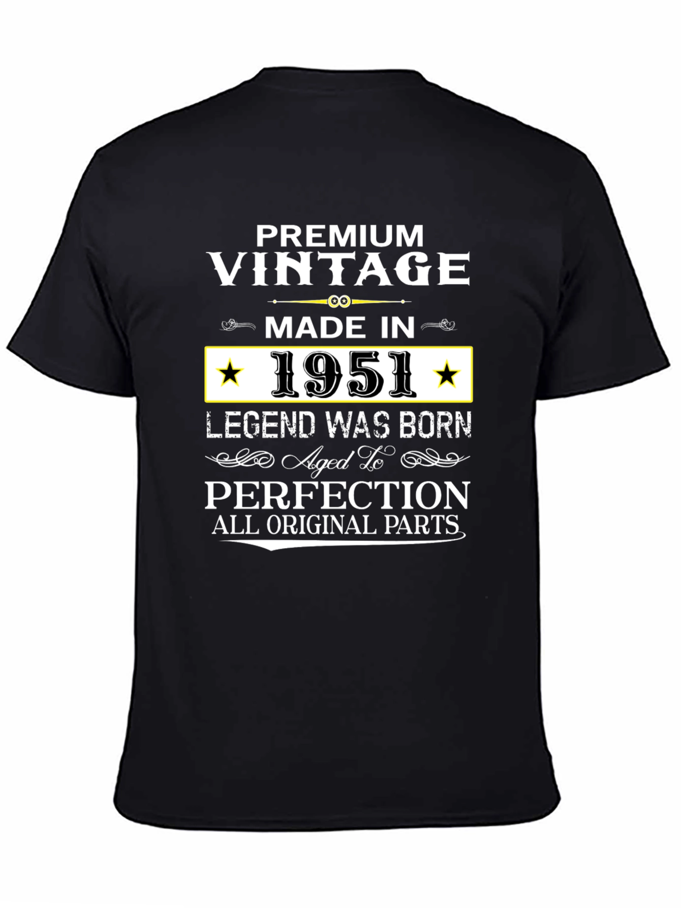 Black Premium Vintage Made in 1951 Legend T-Shirt view 4